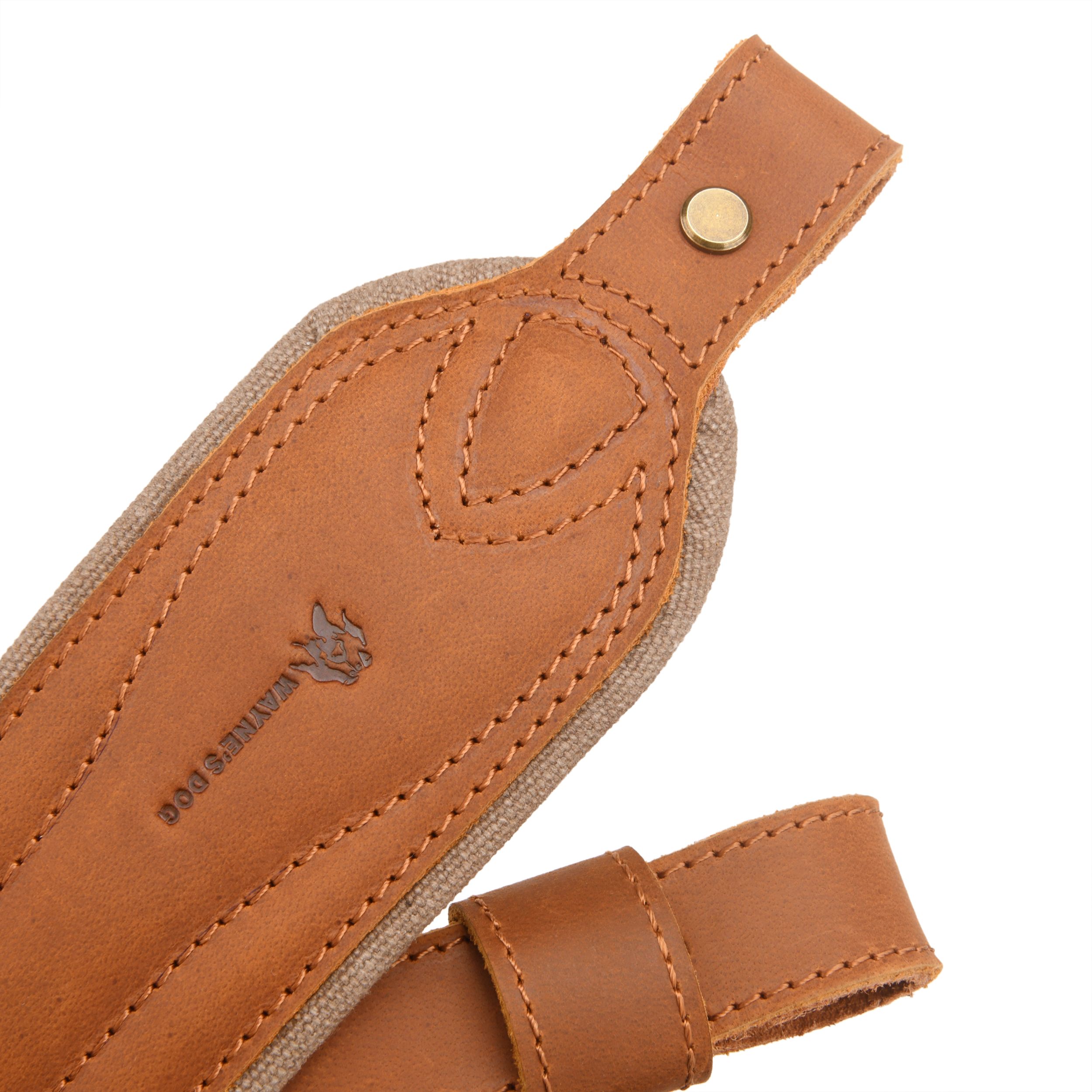 Vintage Leather Gun Carry Slings, Padded Canvas Shoulder Straps