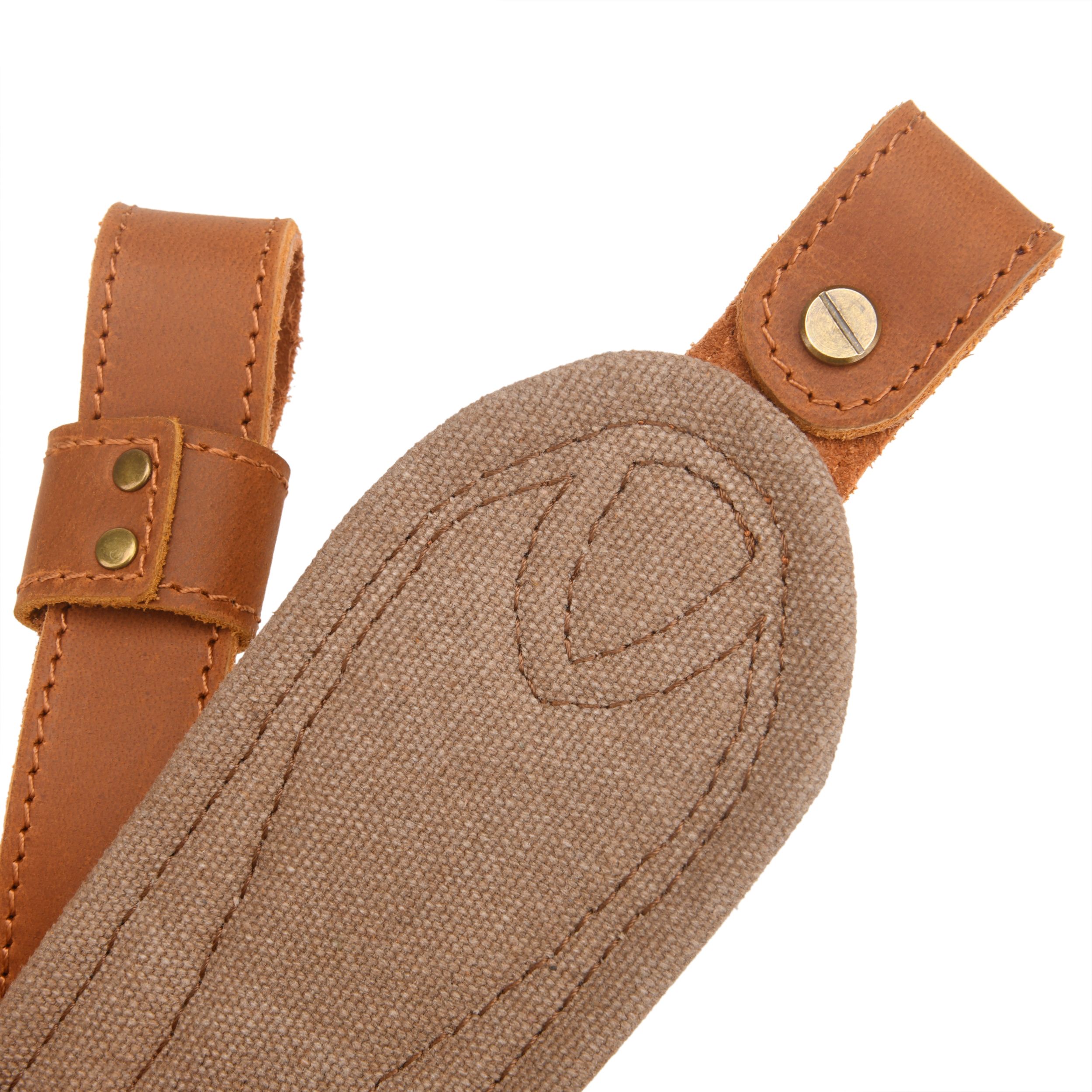 Vintage Leather Gun Carry Slings, Padded Canvas Shoulder Straps