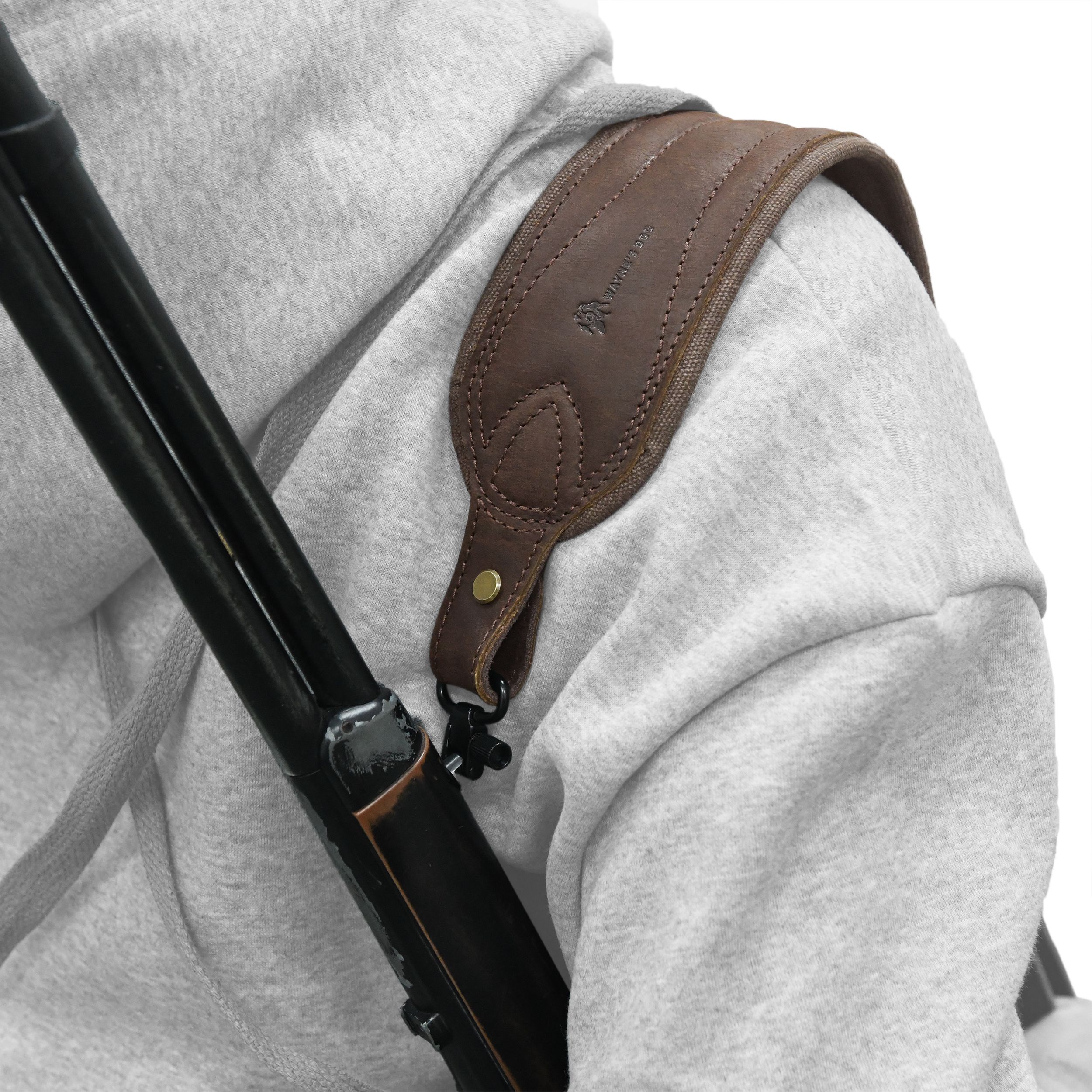 Vintage Leather Gun Carry Slings, Padded Canvas Shoulder Straps