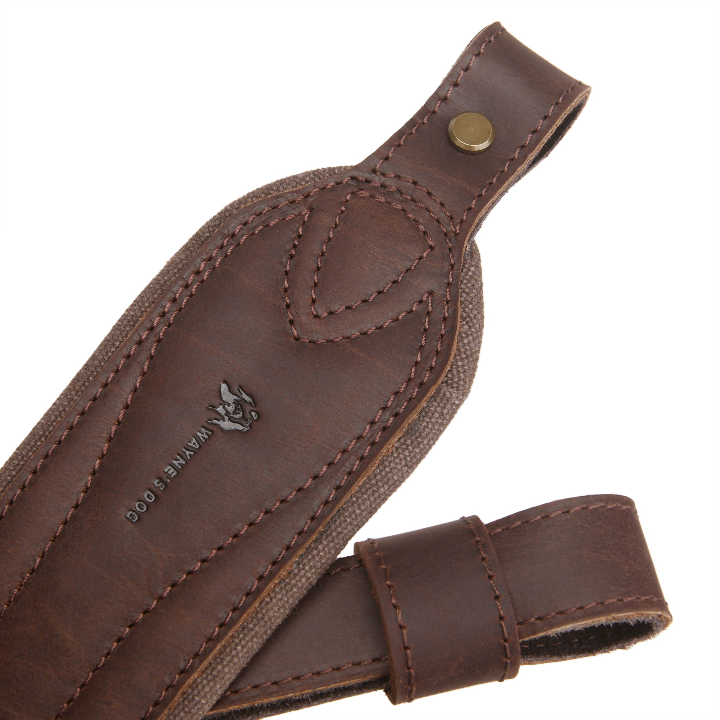 Vintage Leather Gun Carry Slings, Padded Canvas Shoulder Straps