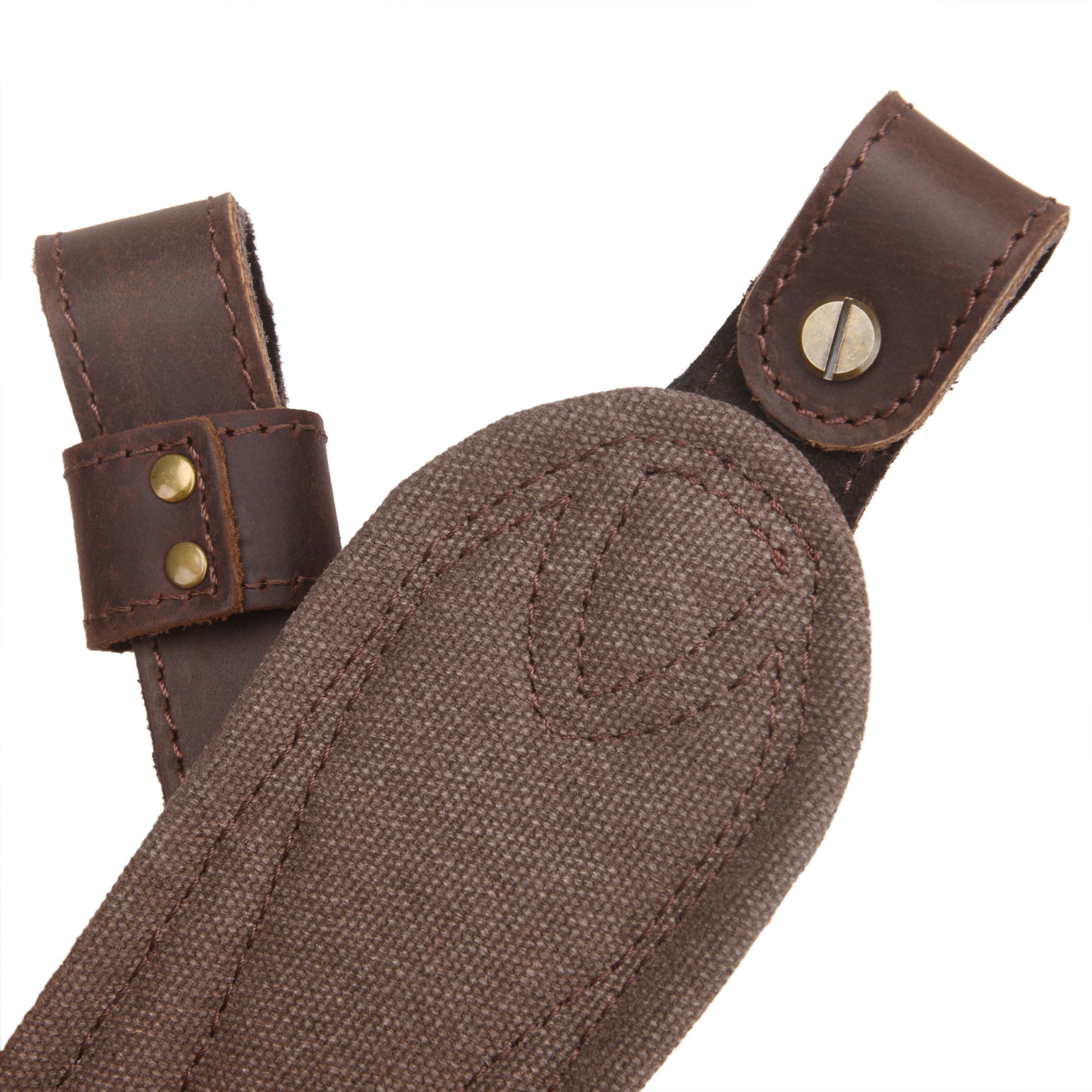 Vintage Leather Gun Carry Slings, Padded Canvas Shoulder Straps