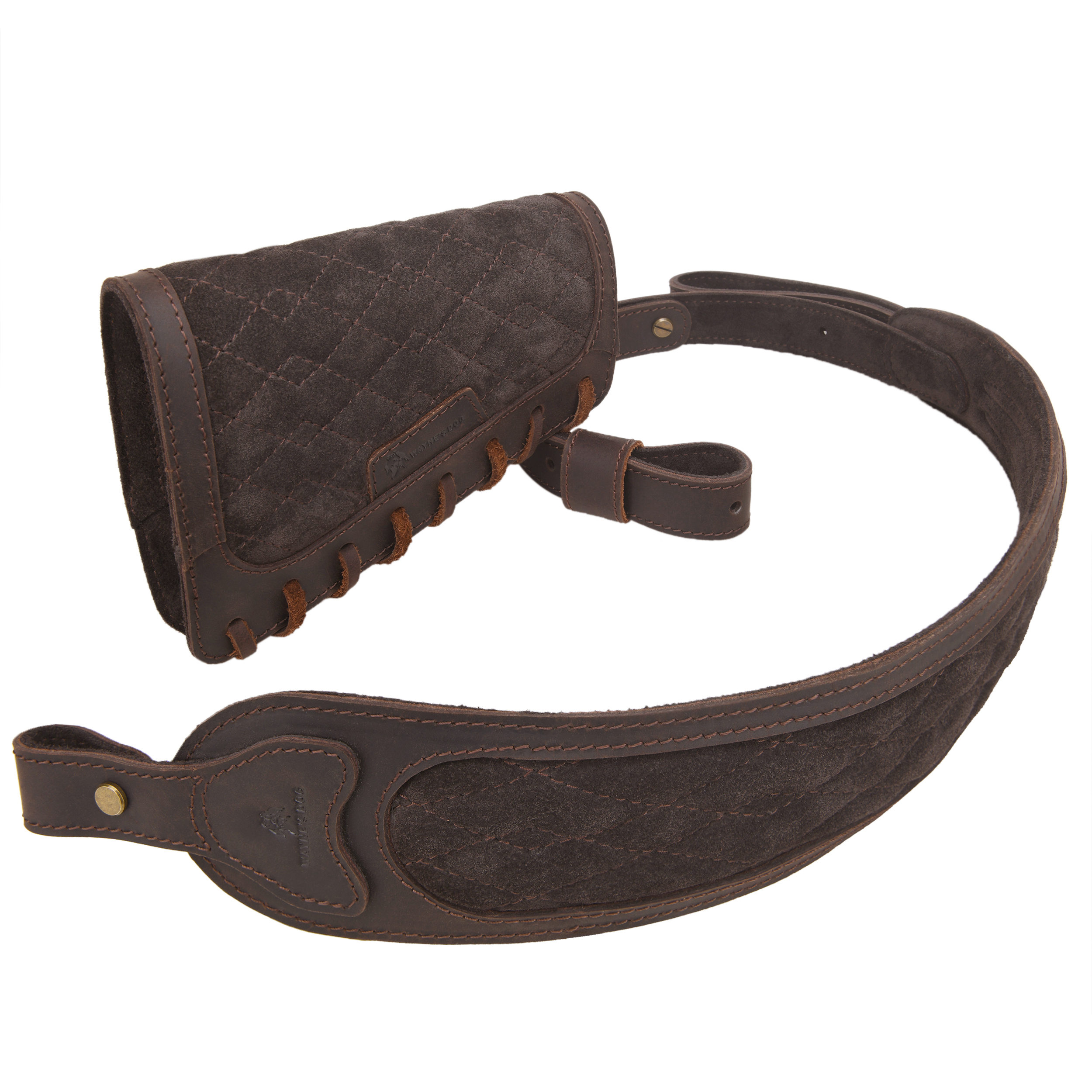 Leather Gun Buttstock with Sling, Cheek Rest Pad with Shouler Strap