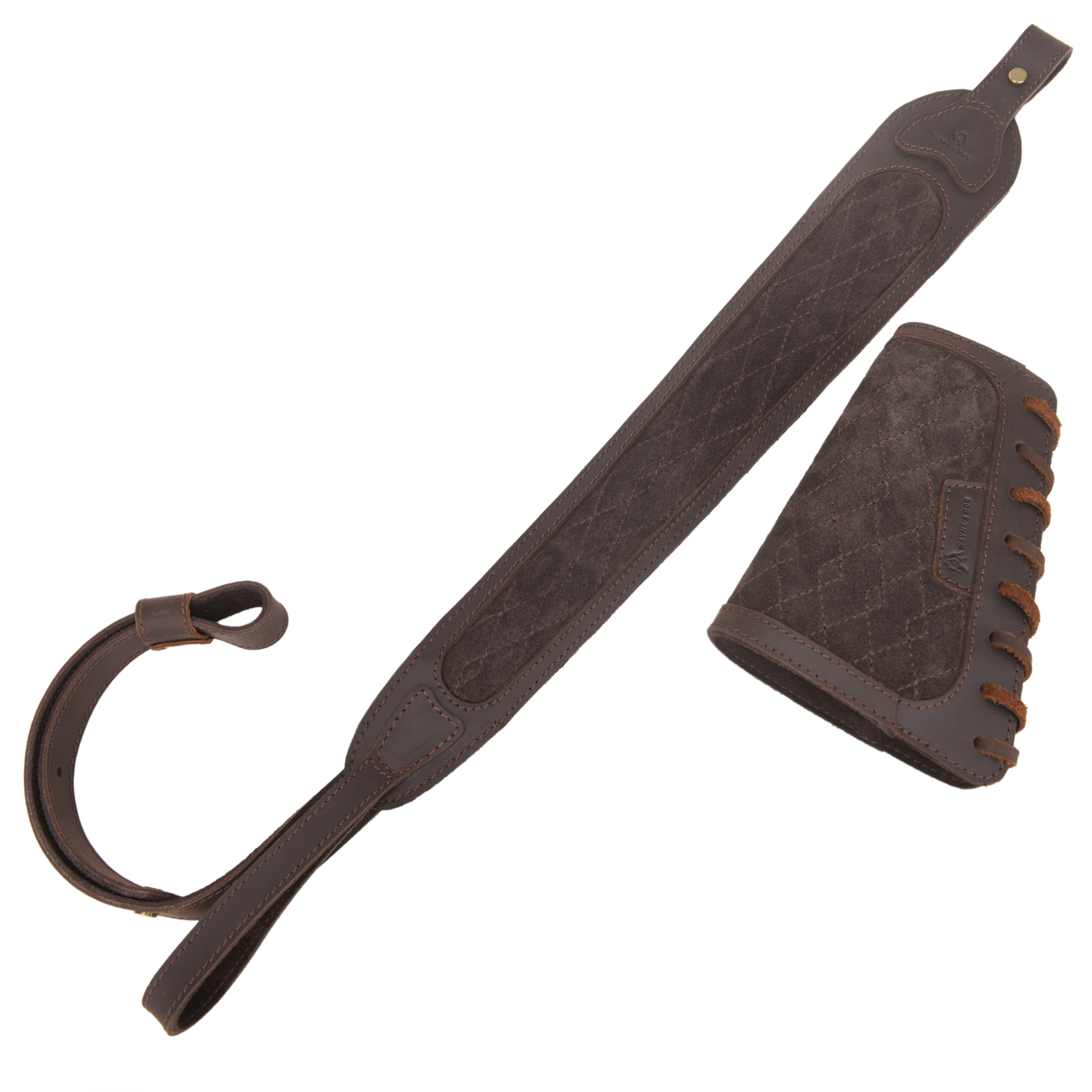 Leather Gun Buttstock with Sling, Cheek Rest Pad with Shouler Strap