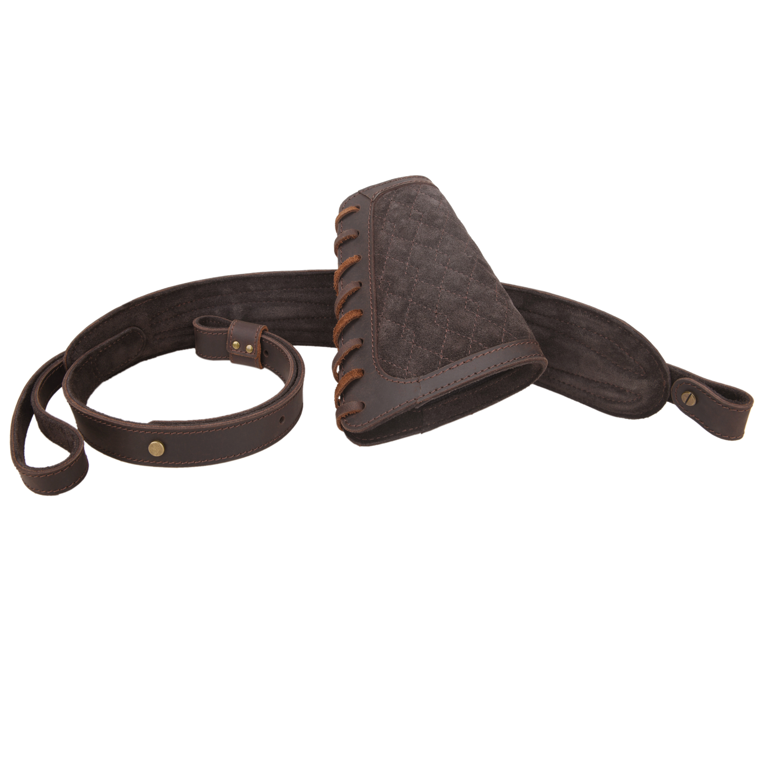 Leather Gun Buttstock with Sling, Cheek Rest Pad with Shouler Strap
