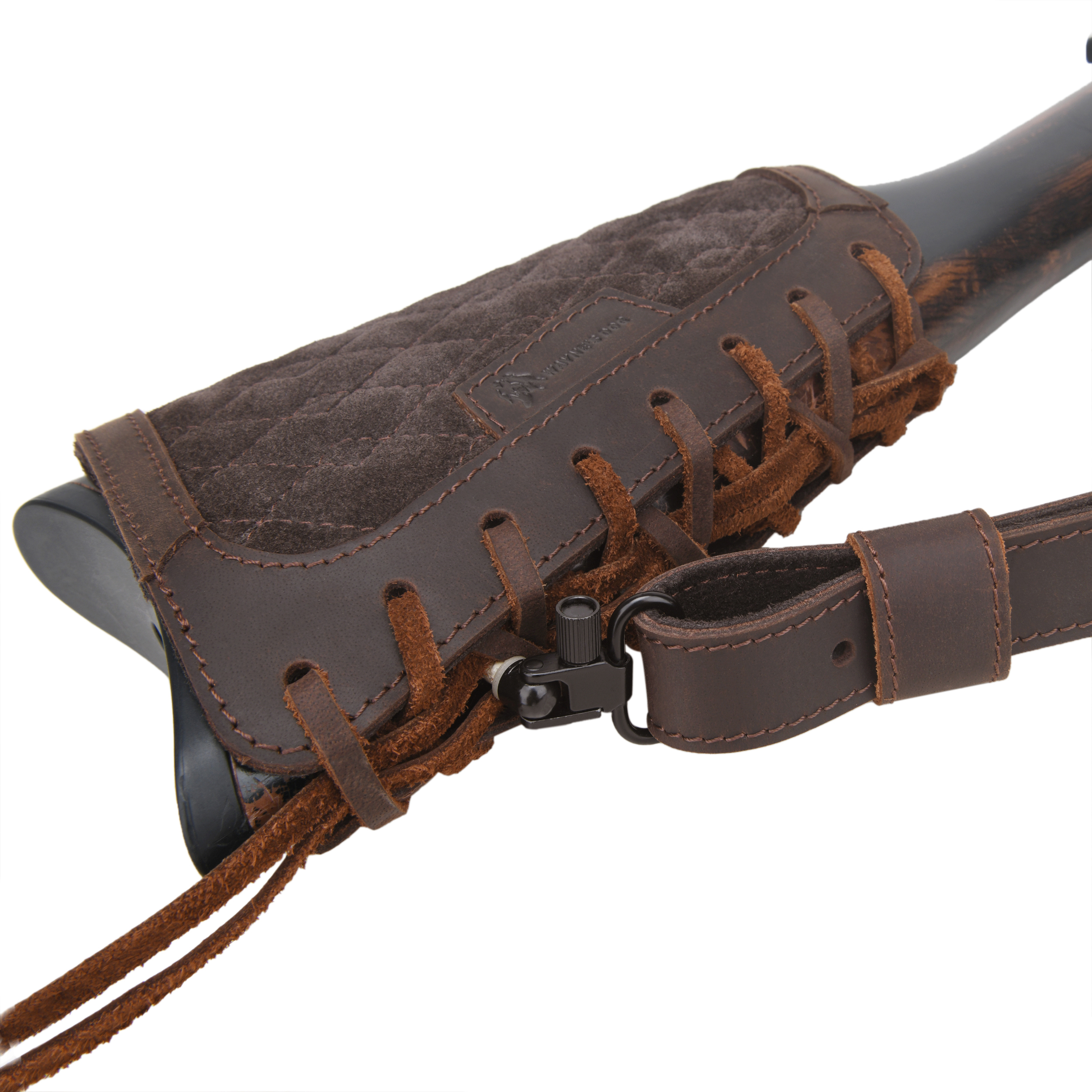 Leather Gun Buttstock with Sling, Cheek Rest Pad with Shouler Strap