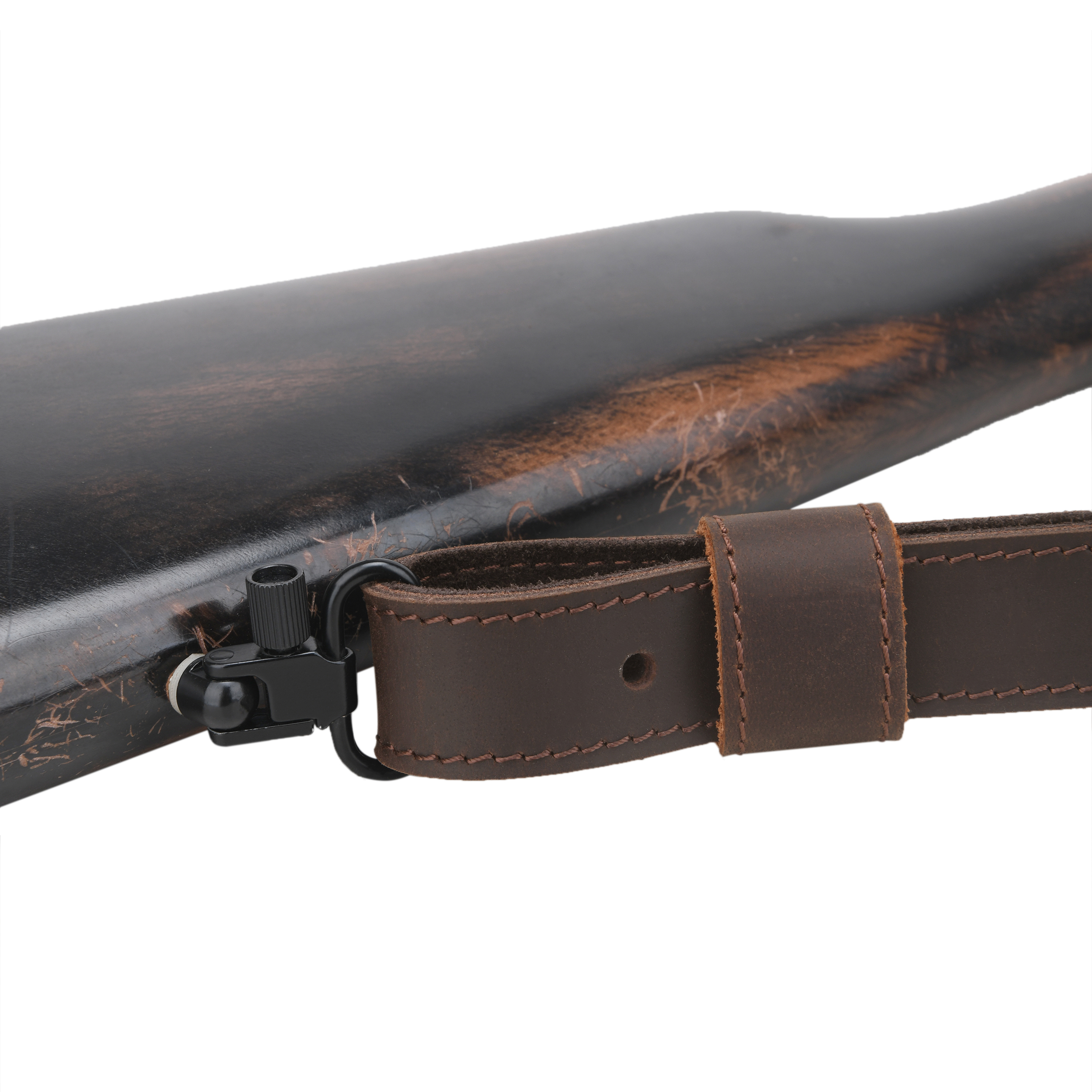 Leather Rifle Sling Hunting Gun Strap for Shotgun with Thumb Loop