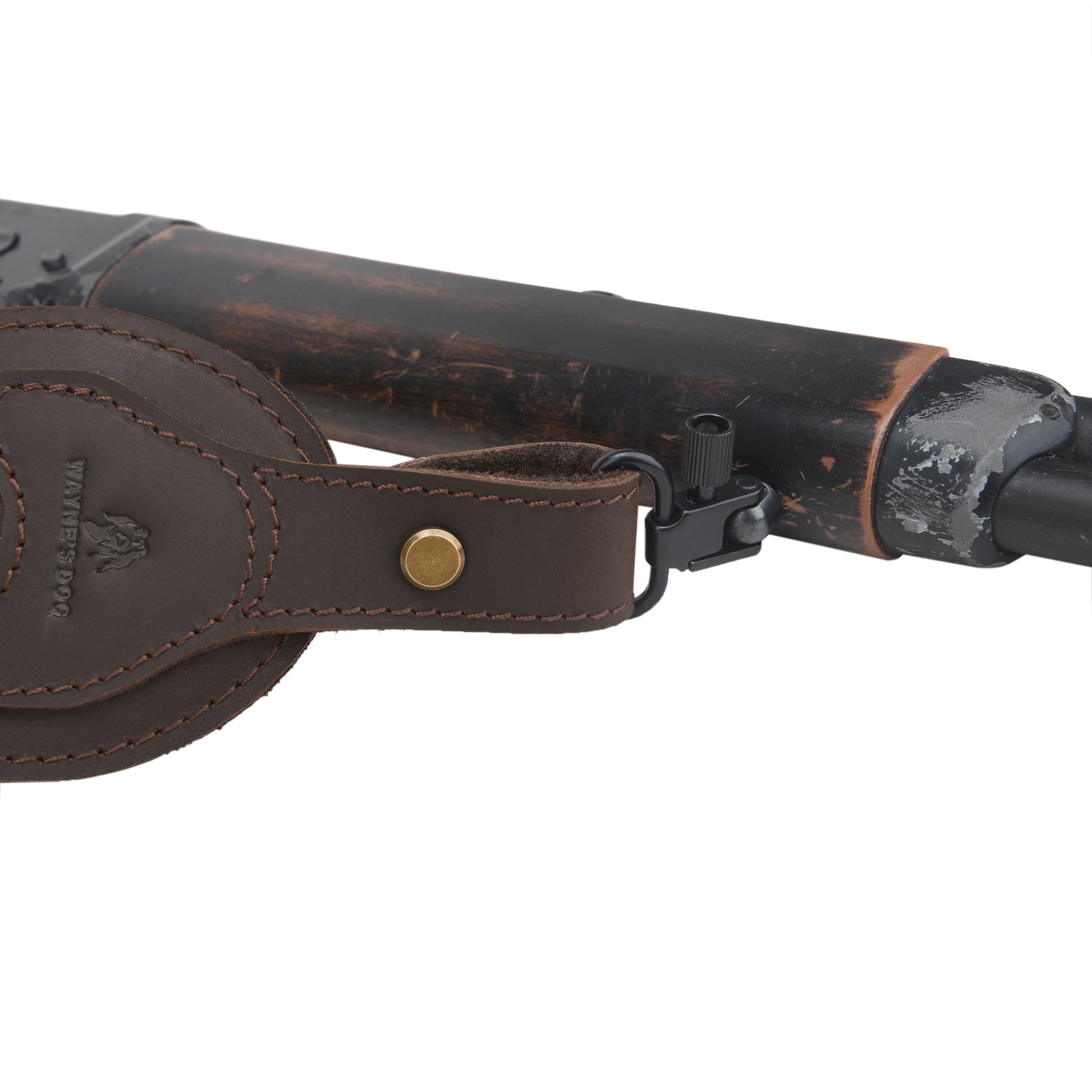 Leather Rifle Sling Hunting Gun Strap for Shotgun with Thumb Loop