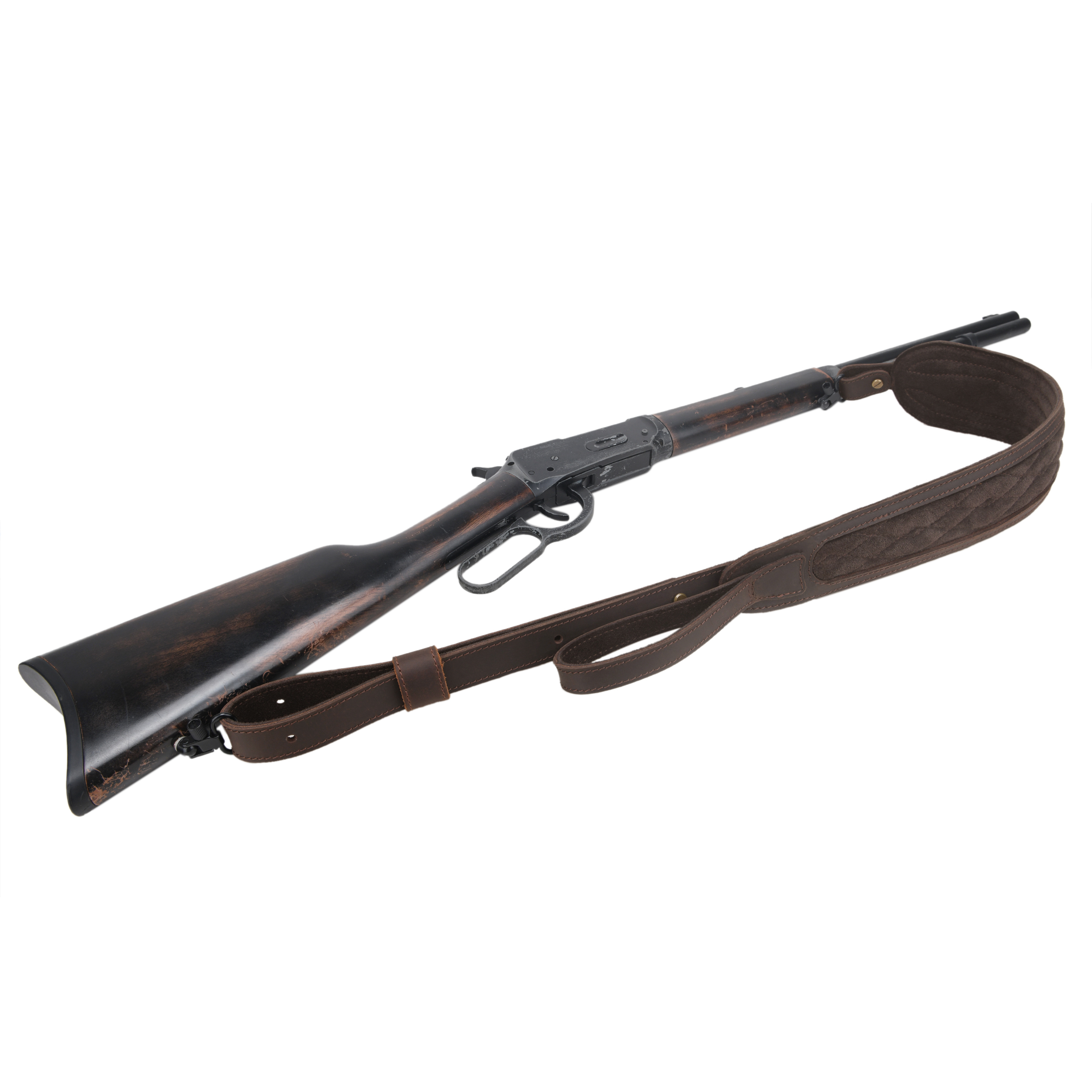 Leather Rifle Sling Hunting Gun Strap for Shotgun with Thumb Loop