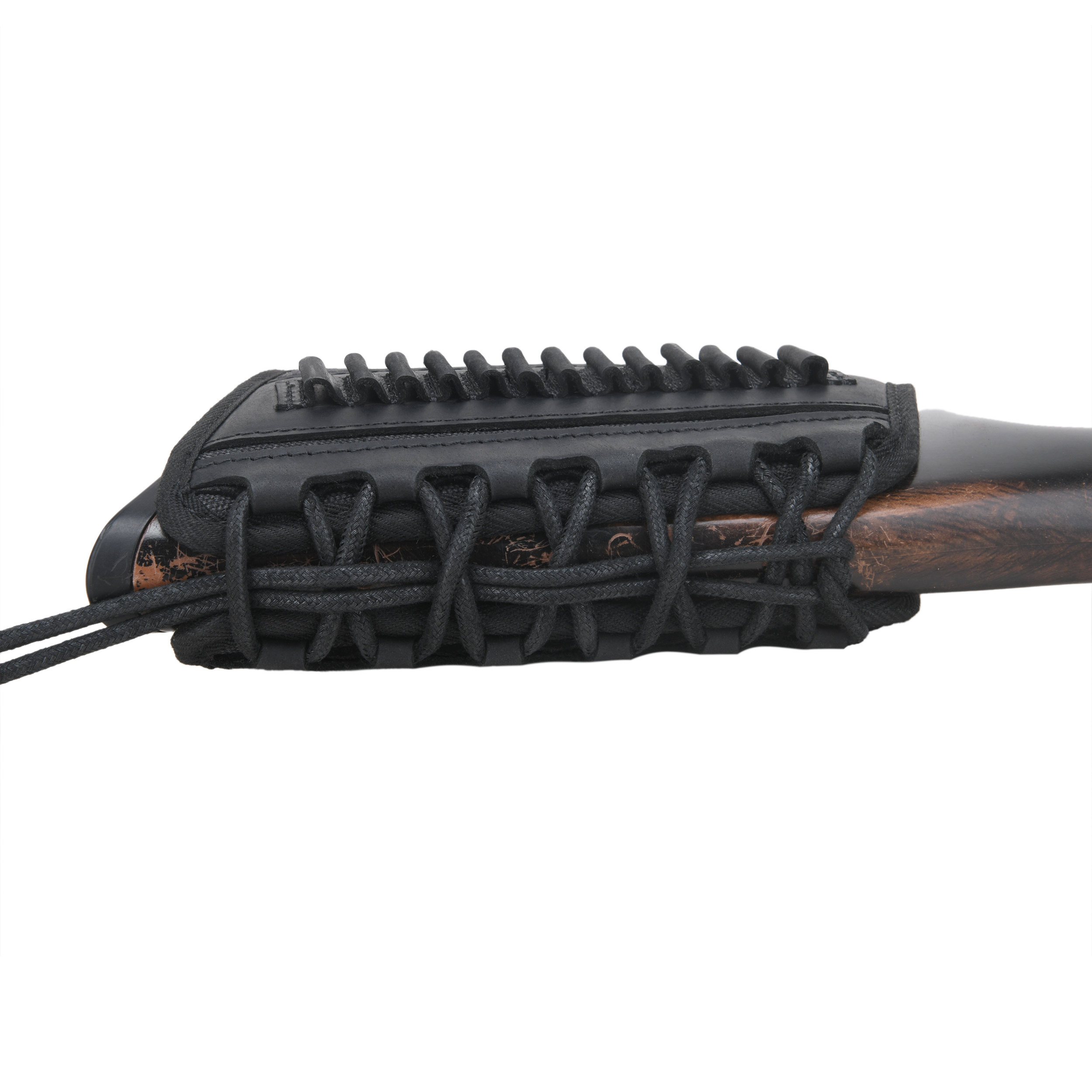 Canvas Leather Rifle Buttstock Cheek Rest Riser Shell Holder