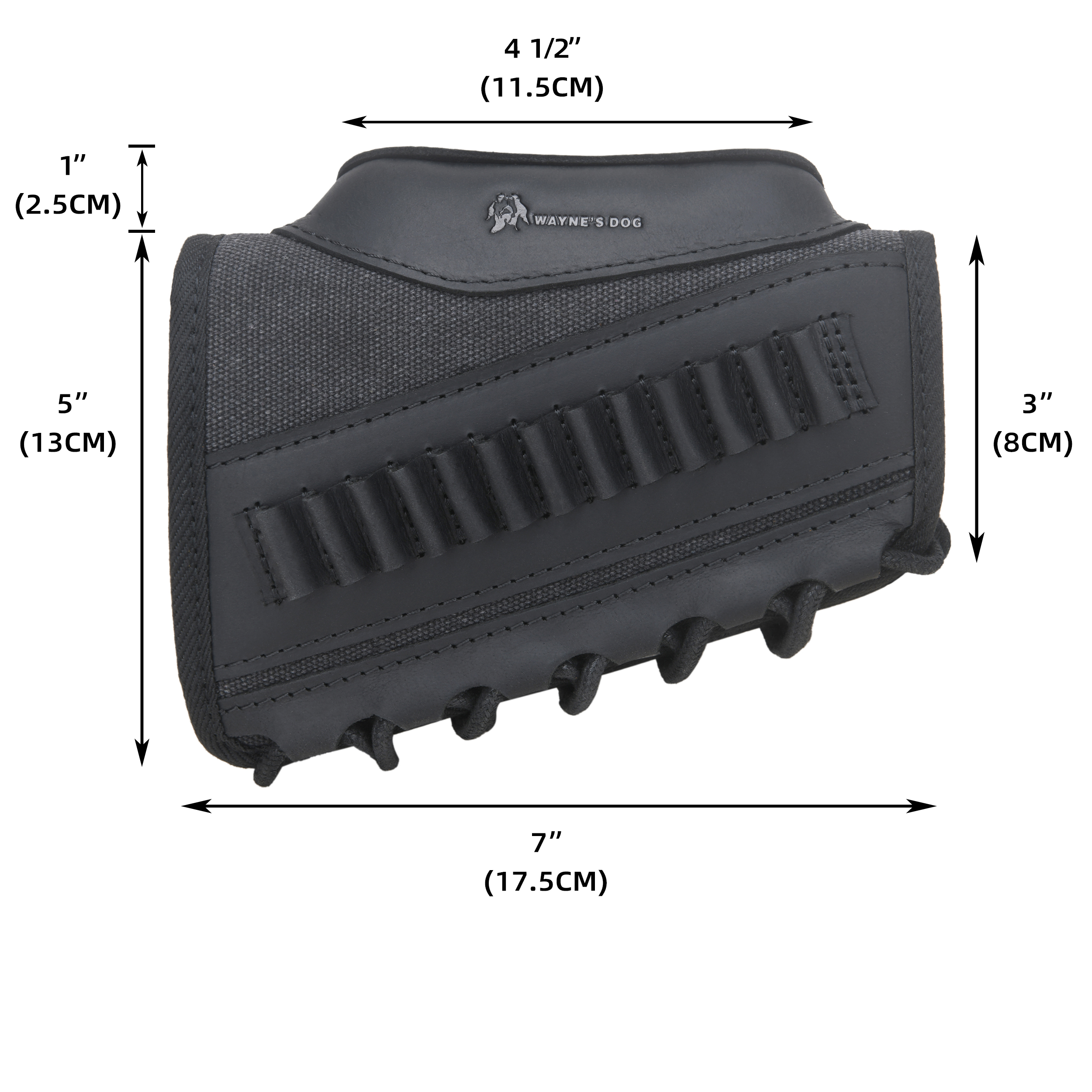 Canvas Leather Rifle Buttstock Cheek Rest Riser Shell Holder