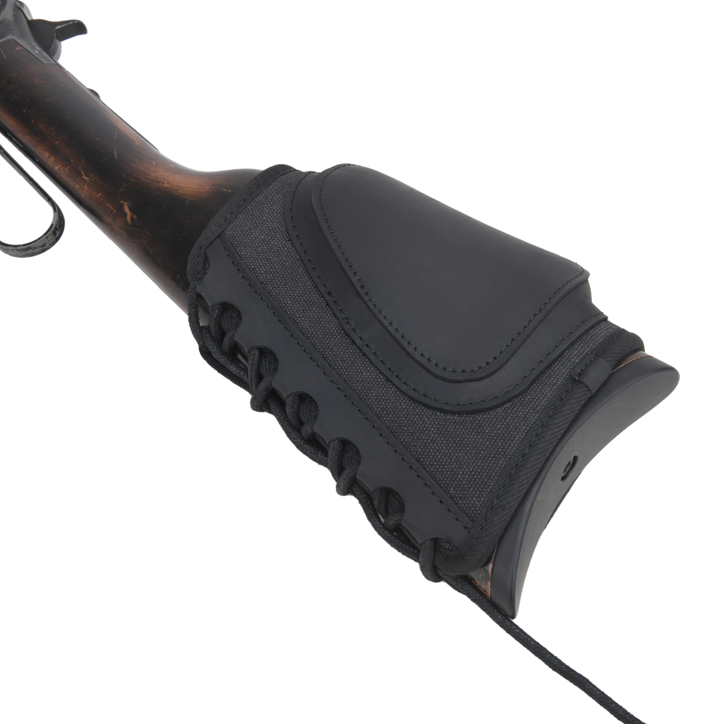 Canvas Leather Rifle Buttstock Cheek Rest Riser Shell Holder
