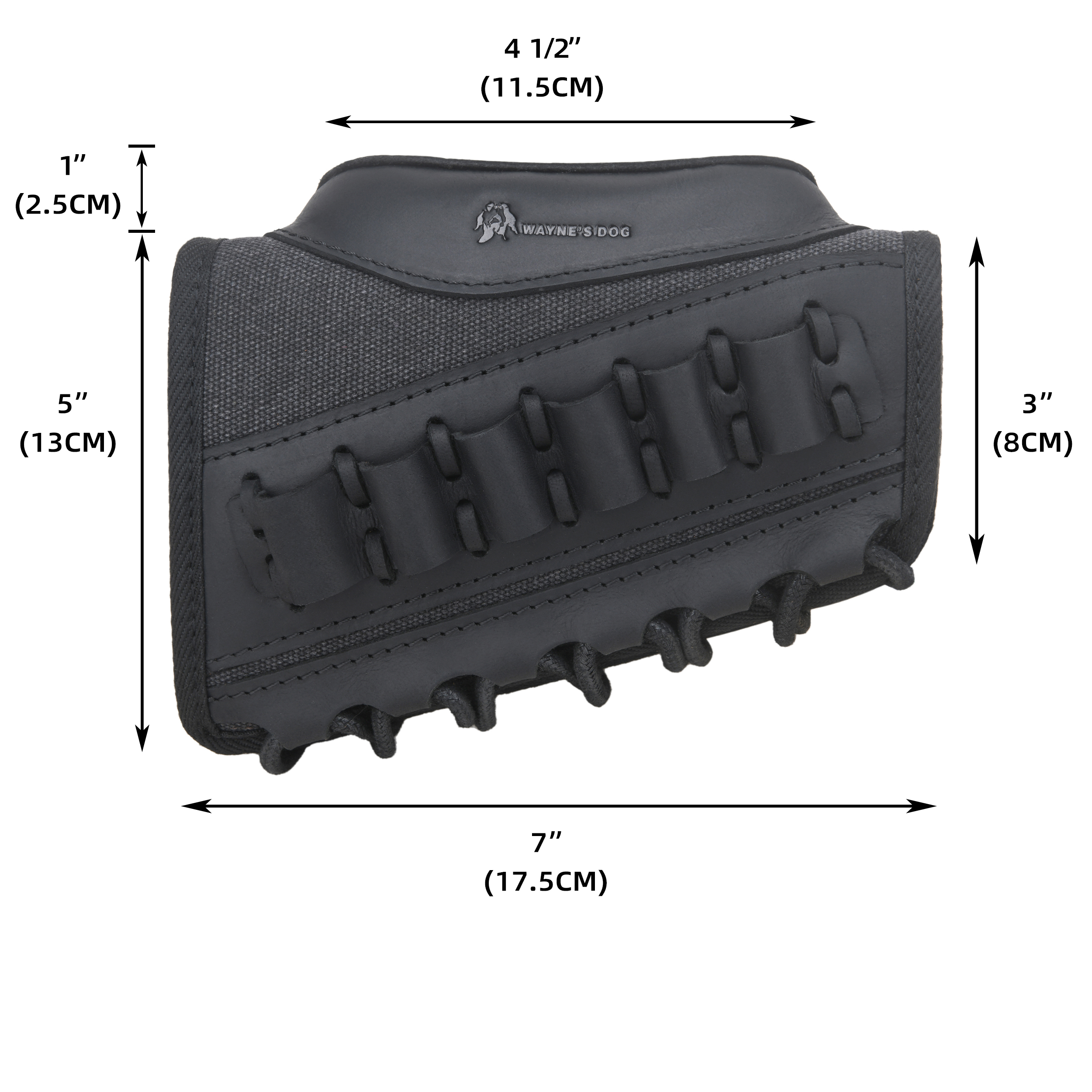 Canvas Leather Rifle Buttstock Cheek Rest Riser Shell Holder