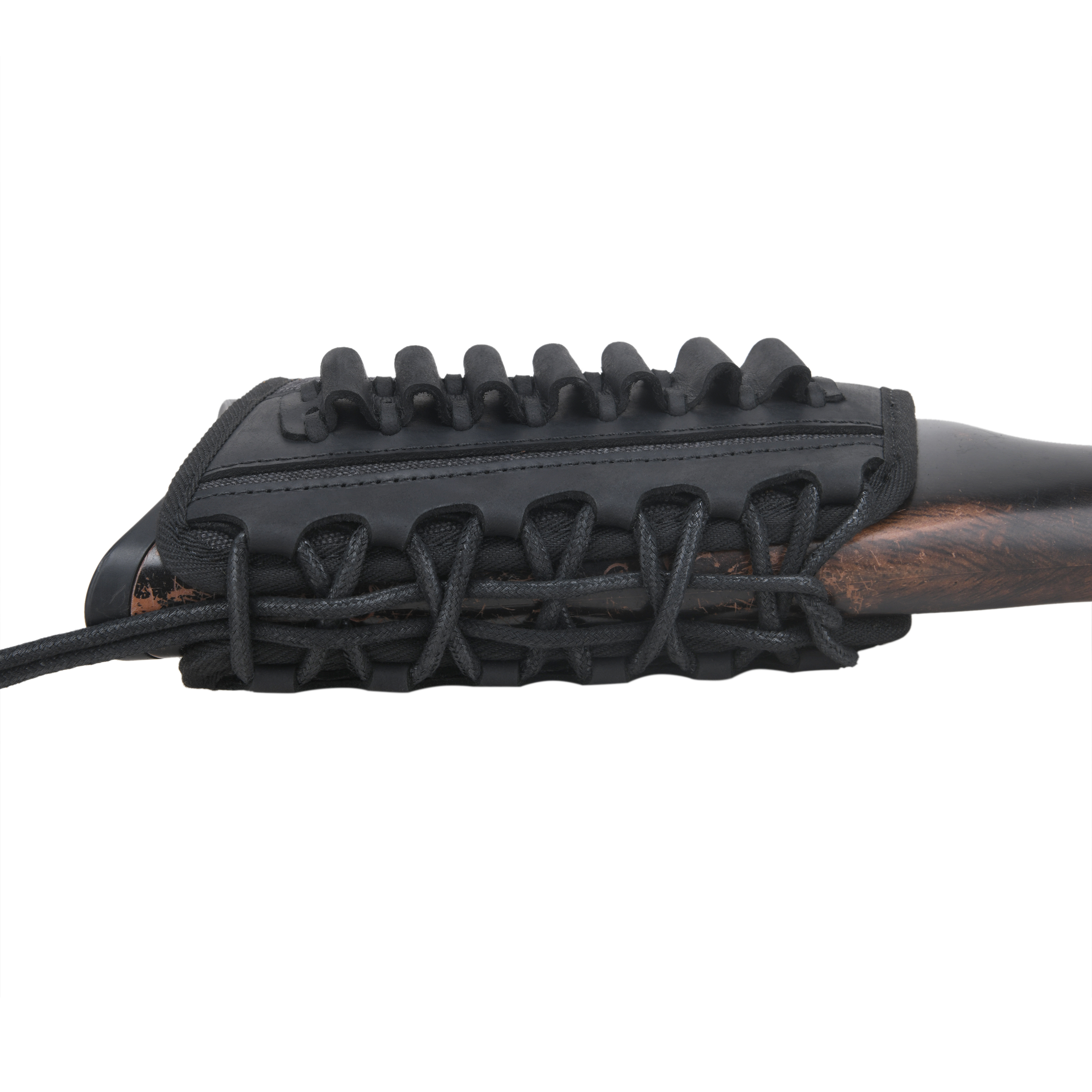 Canvas Leather Rifle Buttstock Cheek Rest Riser Shell Holder