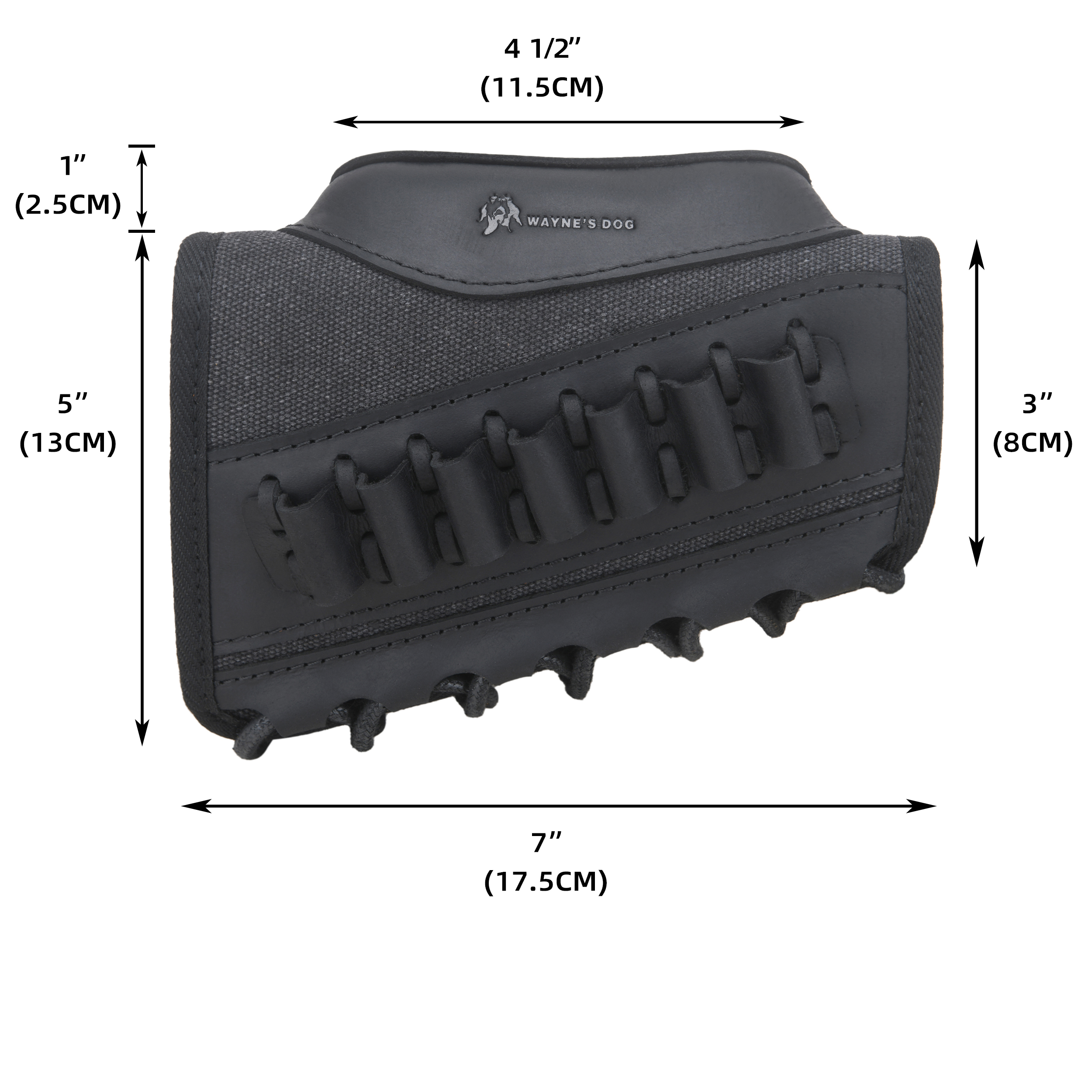 Canvas Leather Rifle Buttstock Cheek Rest Riser Shell Holder