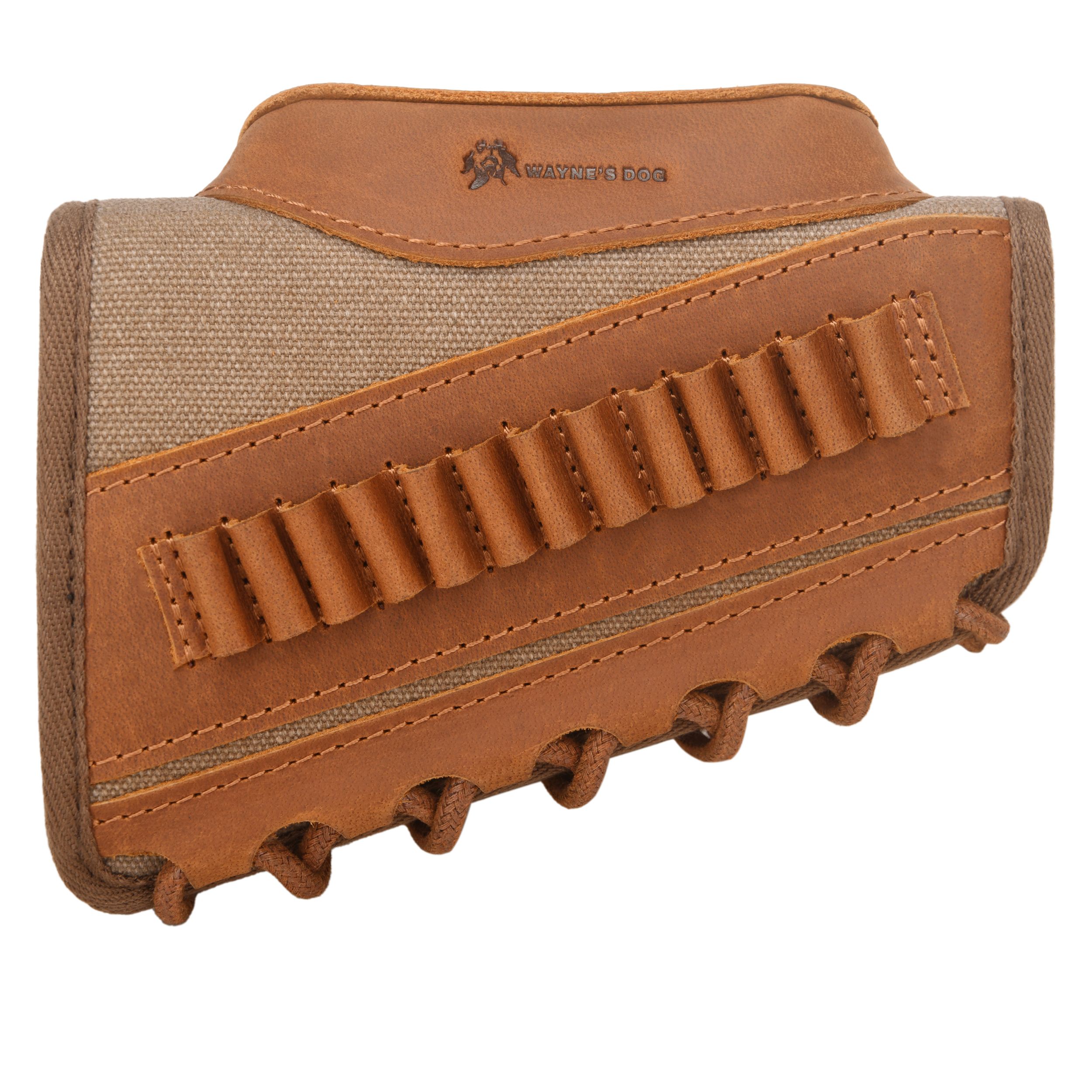 Canvas Leather Rifle Buttstock Cheek Rest Riser Shell Holder