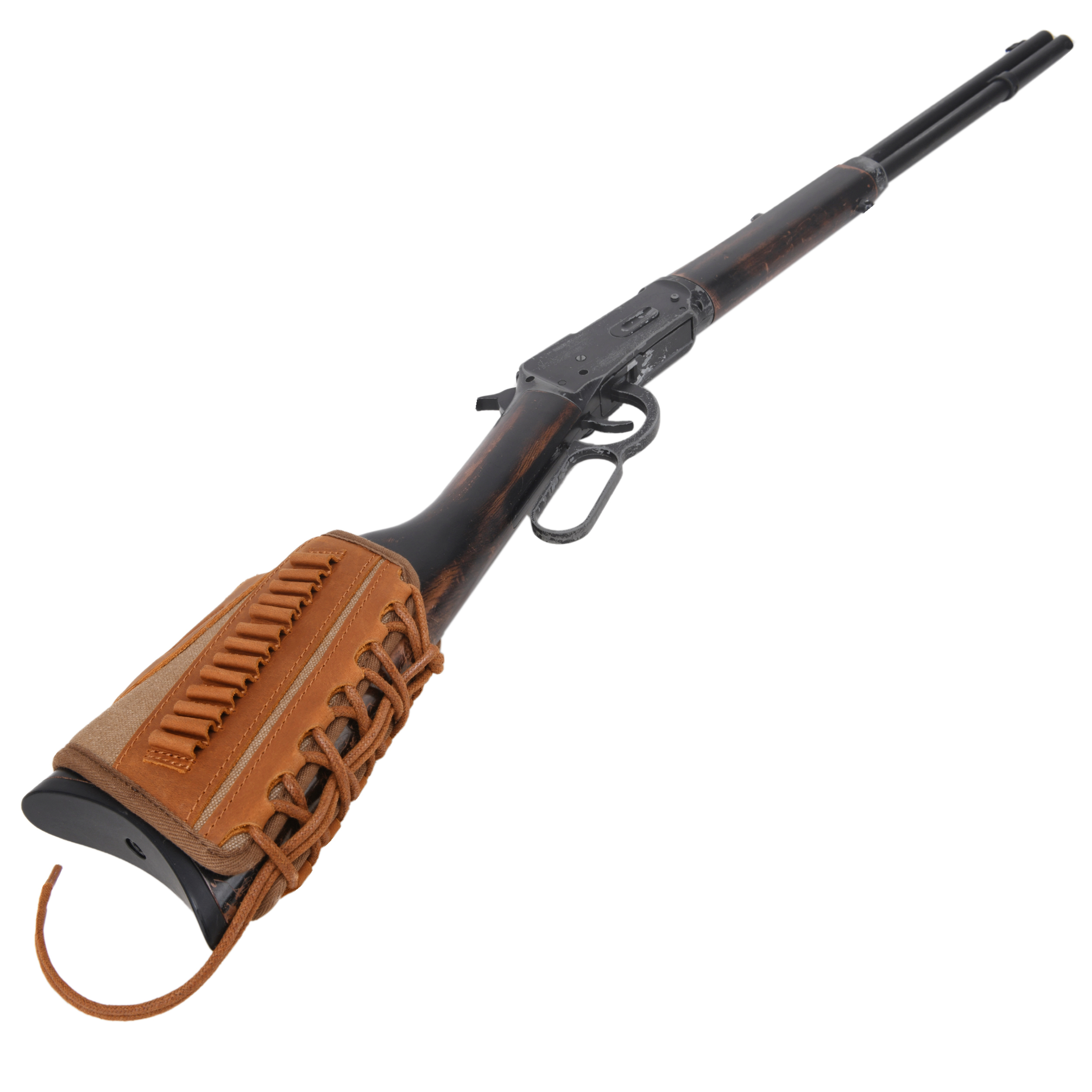 Canvas Leather Rifle Buttstock Cheek Rest Riser Shell Holder