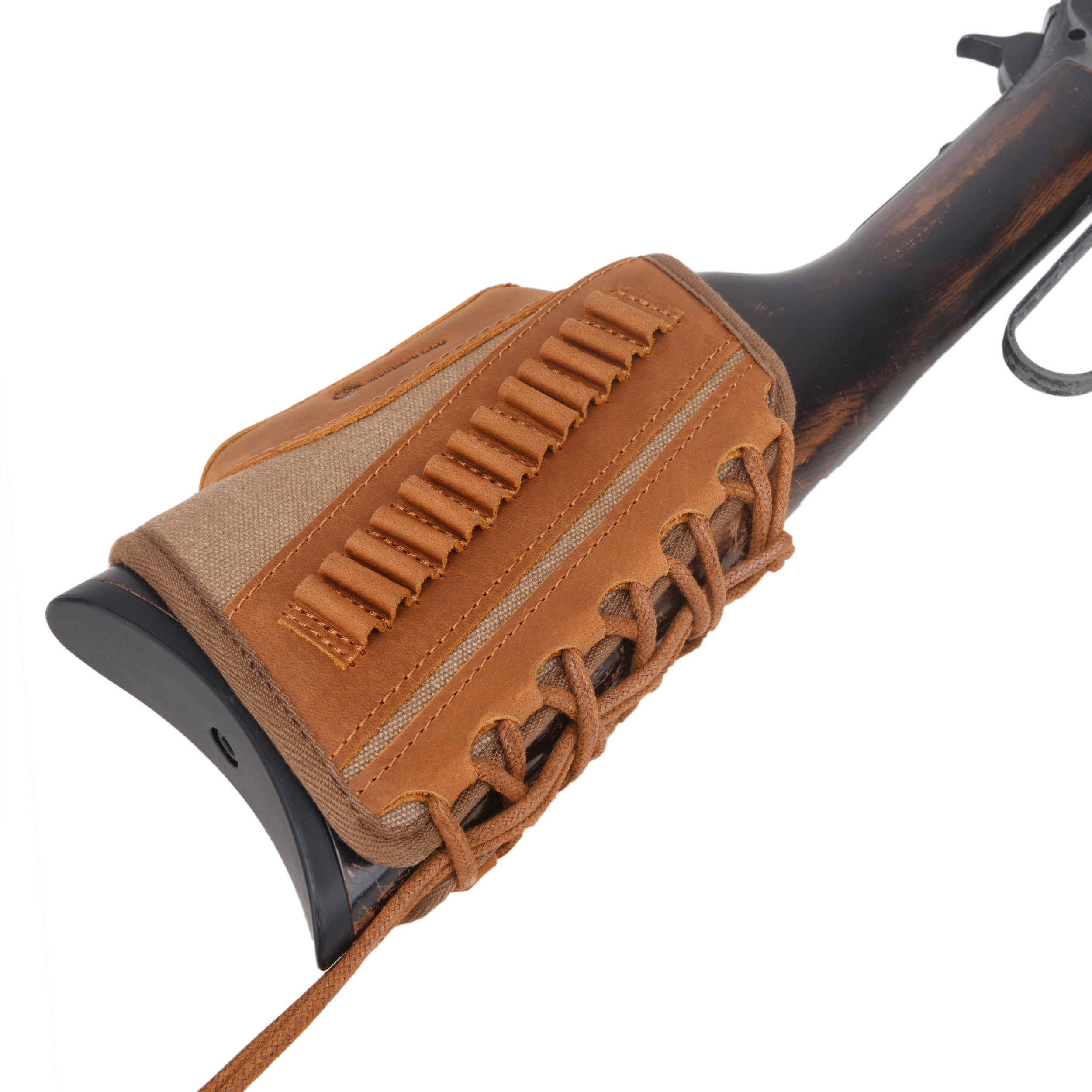Canvas Leather Rifle Buttstock Cheek Rest Riser Shell Holder
