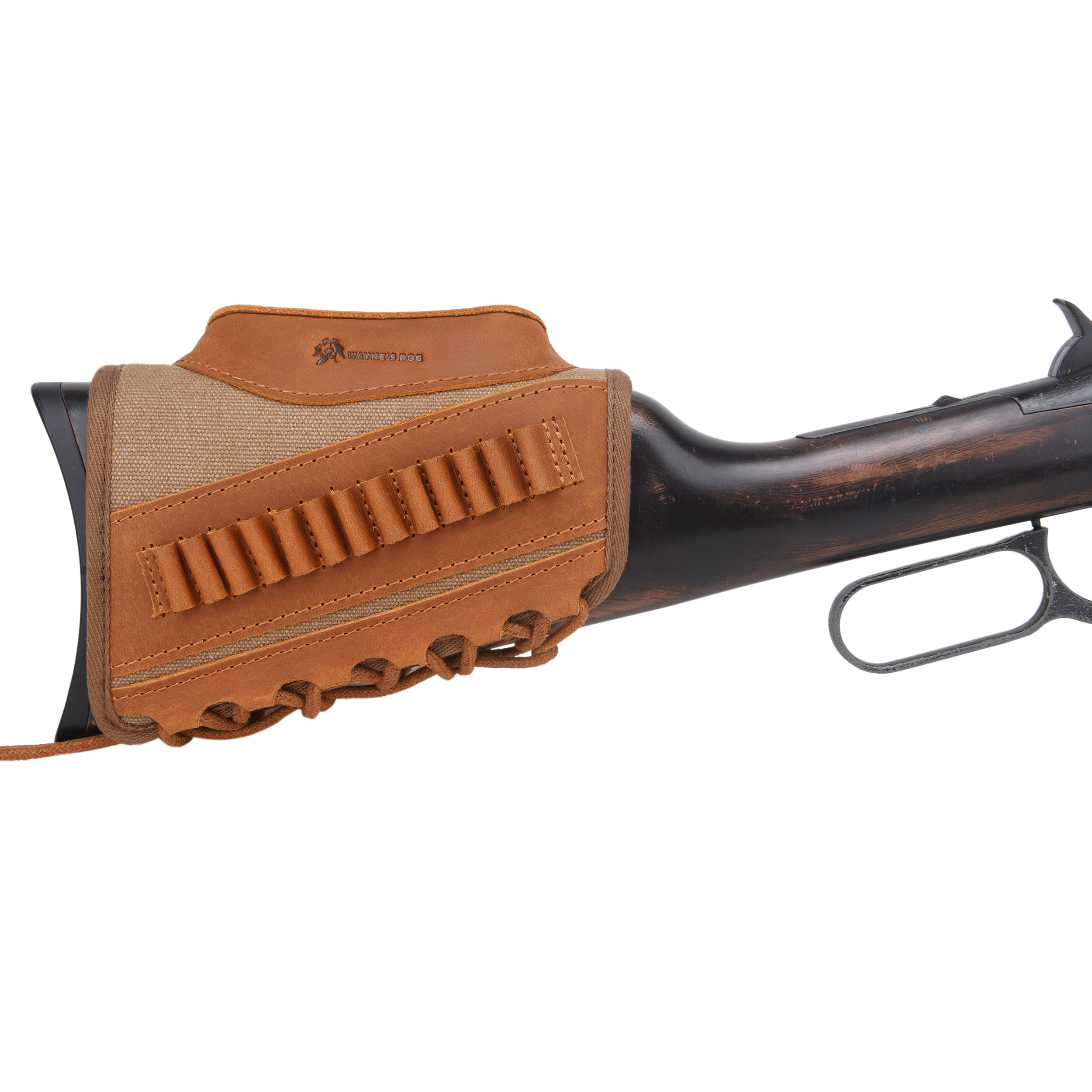 Canvas Leather Rifle Buttstock Cheek Rest Riser Shell Holder