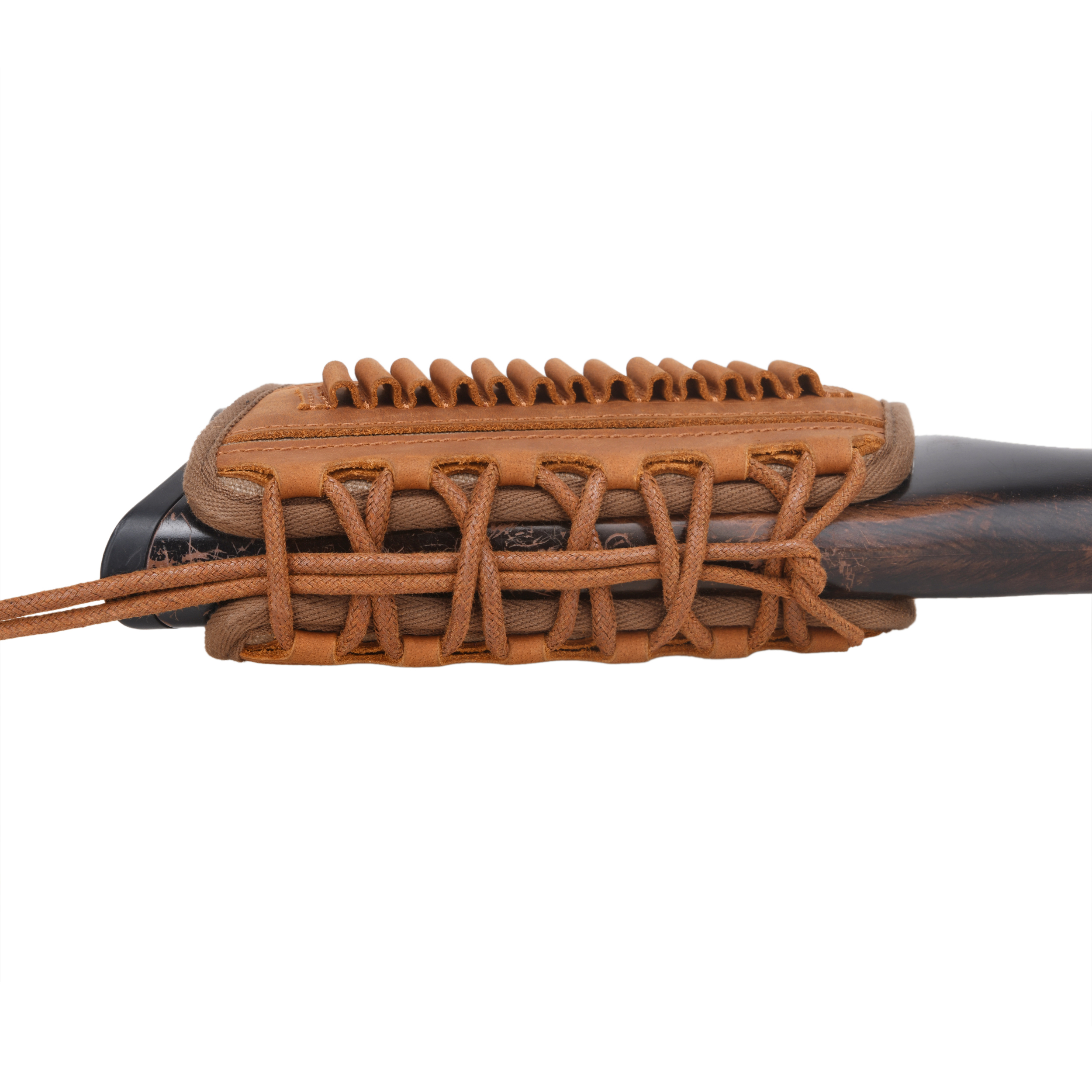Canvas Leather Rifle Buttstock Cheek Rest Riser Shell Holder