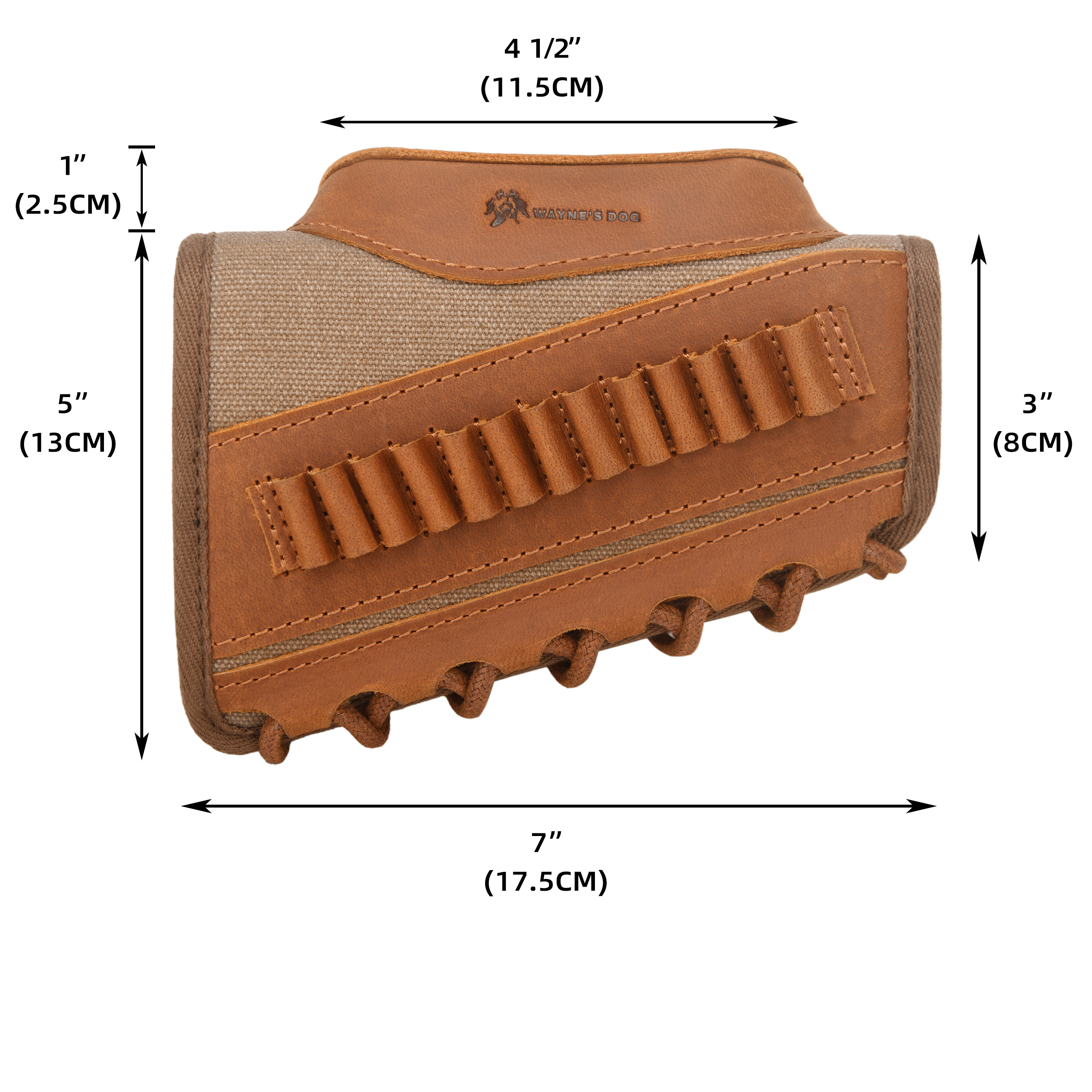 Canvas Leather Rifle Buttstock Cheek Rest Riser Shell Holder