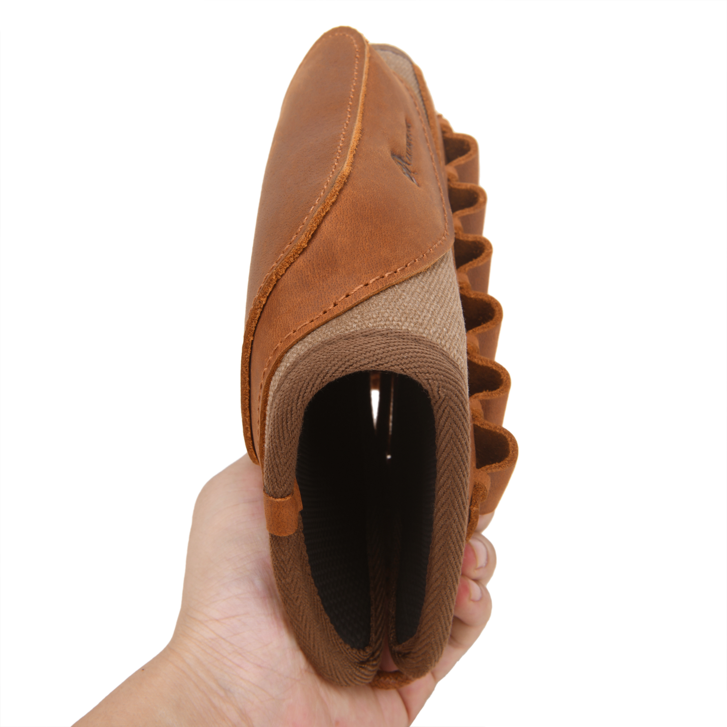 Canvas Leather Rifle Buttstock Cheek Rest Riser Shell Holder