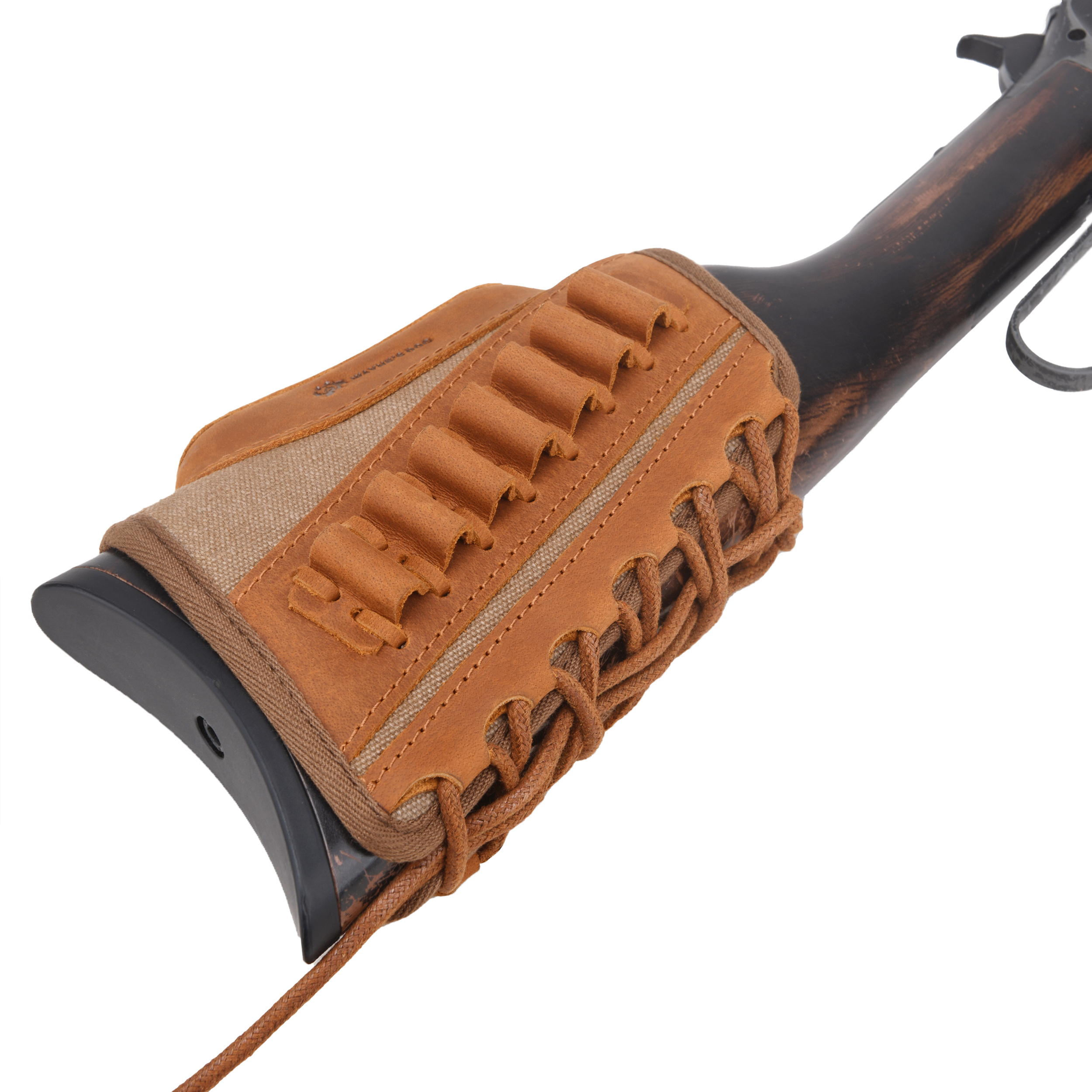 Canvas Leather Rifle Buttstock Cheek Rest Riser Shell Holder