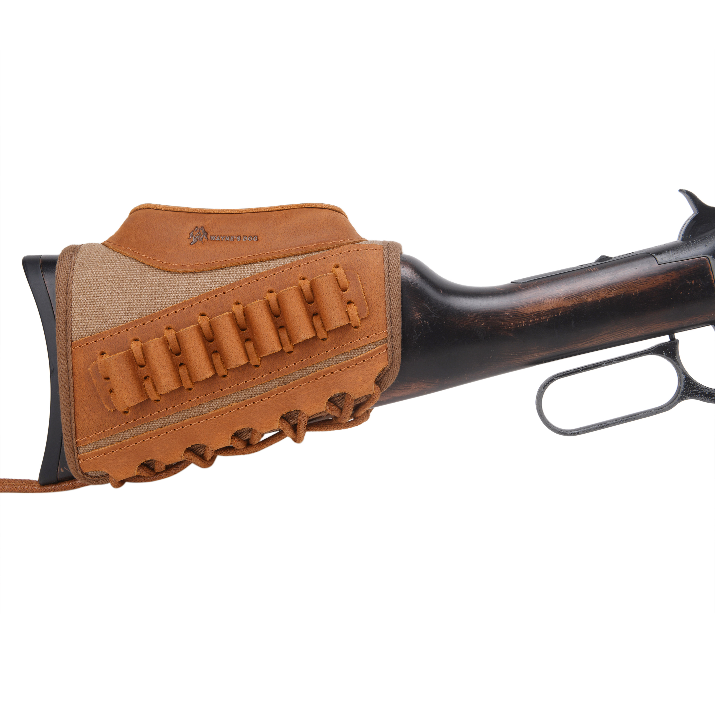 Canvas Leather Rifle Buttstock Cheek Rest Riser Shell Holder