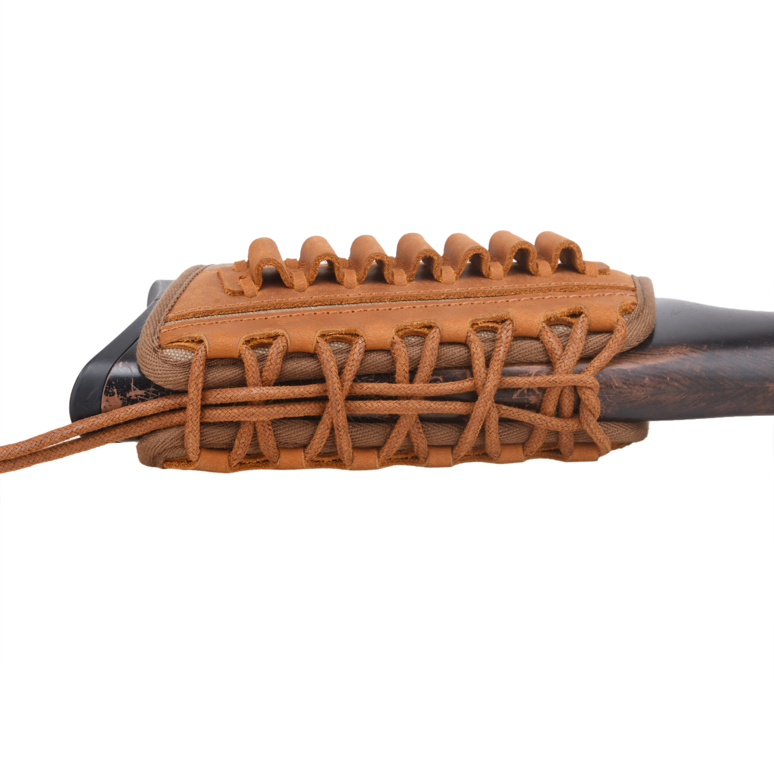 Canvas Leather Rifle Buttstock Cheek Rest Riser Shell Holder