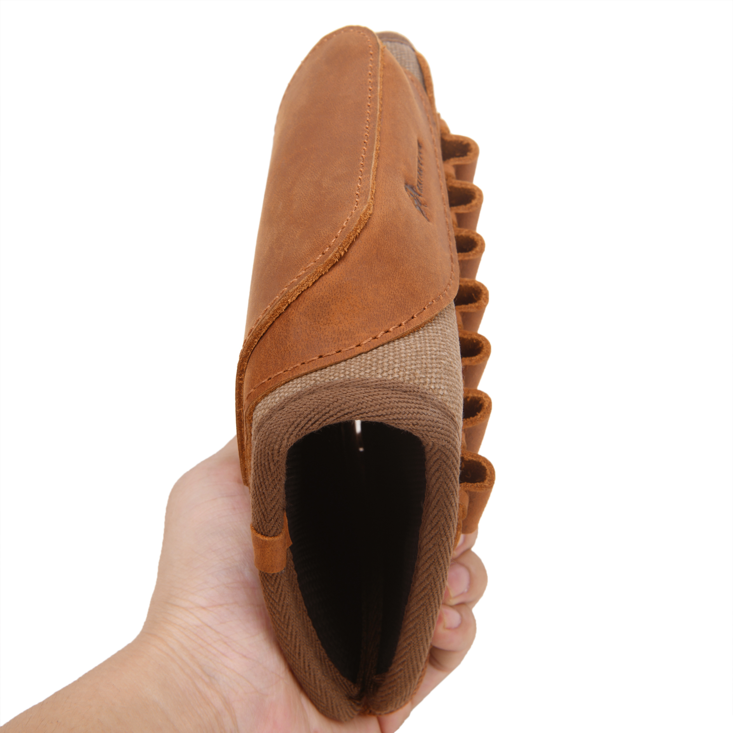 Canvas Leather Rifle Buttstock Cheek Rest Riser Shell Holder