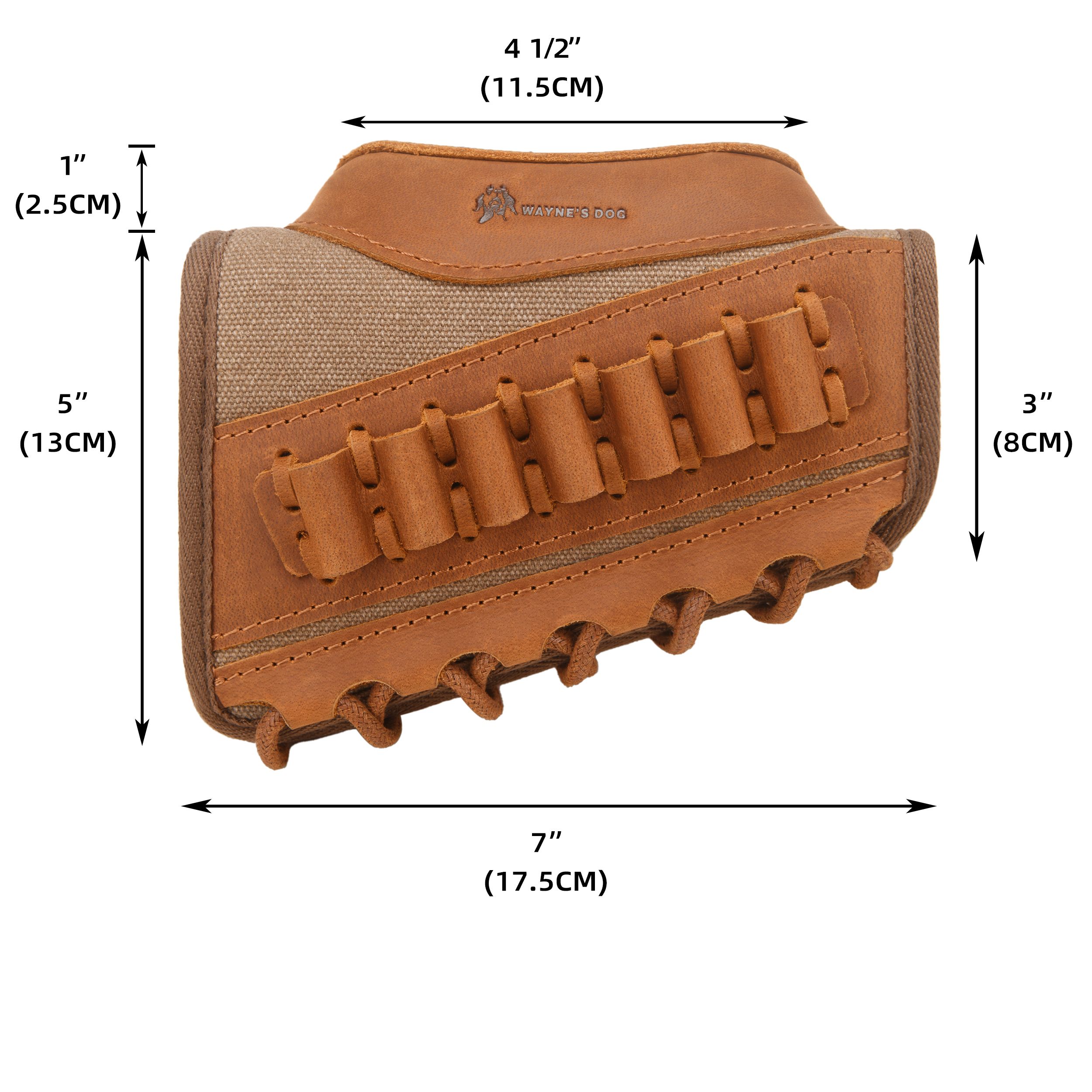 Canvas Leather Rifle Buttstock Cheek Rest Riser Shell Holder