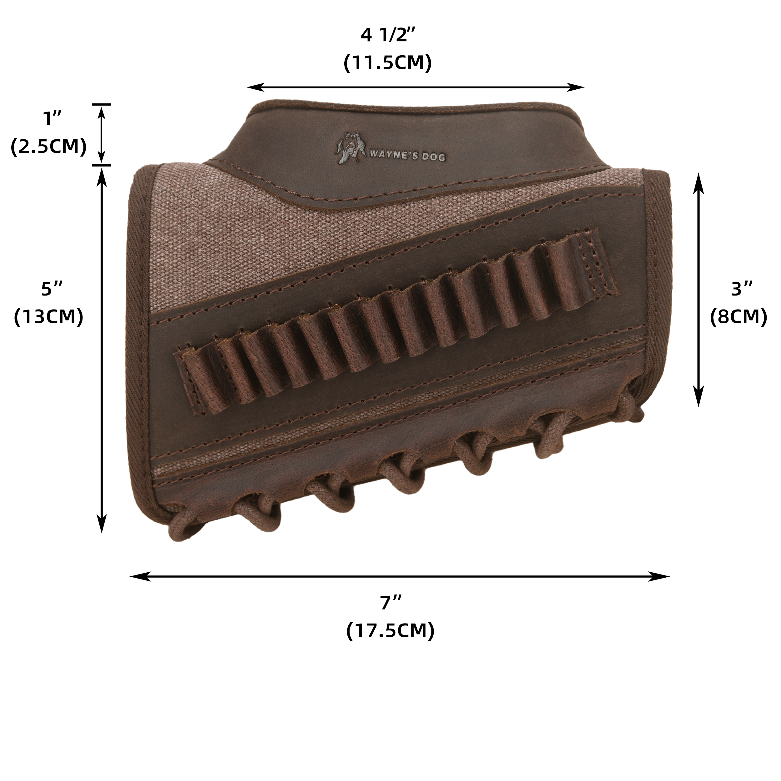 Canvas Leather Rifle Buttstock Cheek Rest Riser Shell Holder
