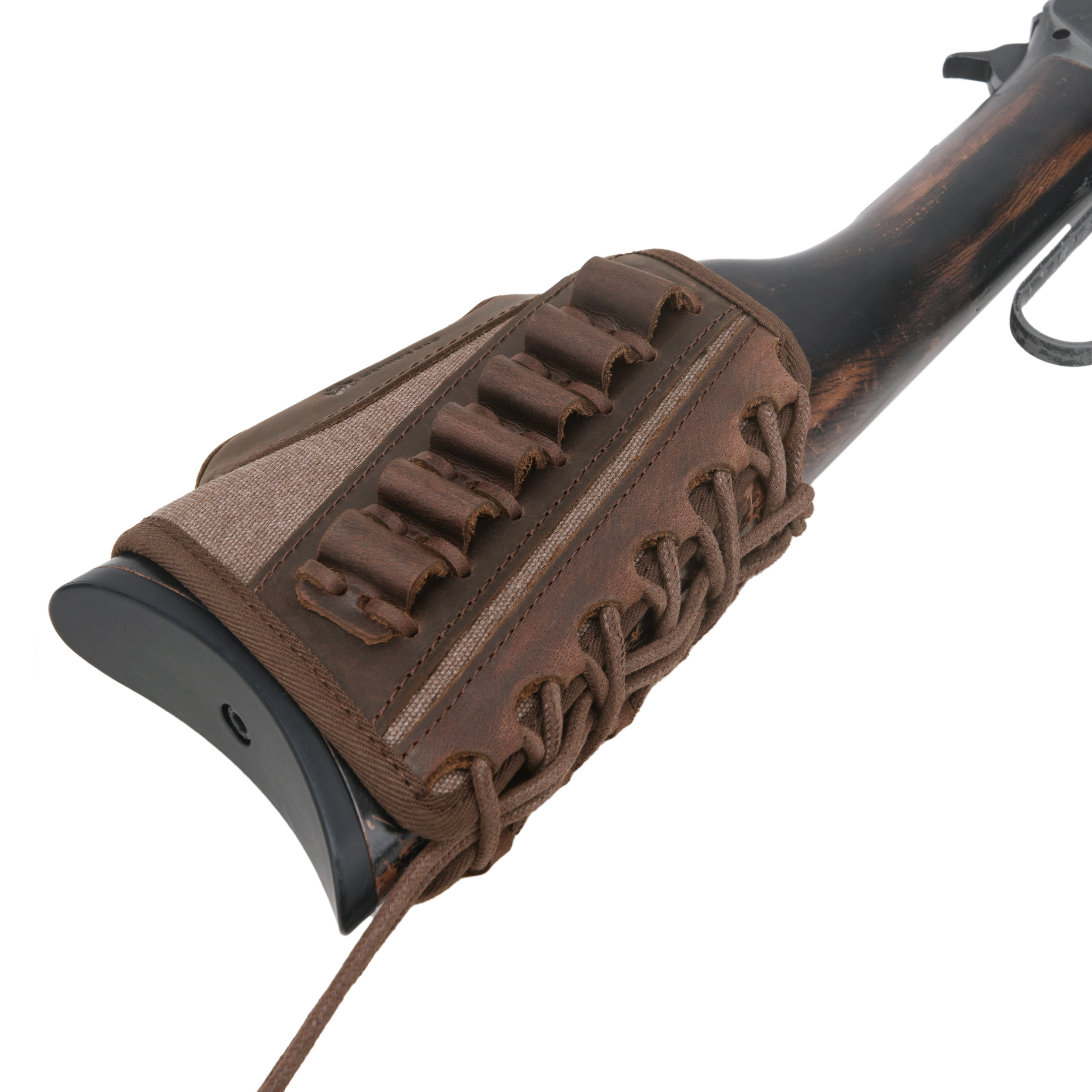 Canvas Leather Rifle Buttstock Cheek Rest Riser Shell Holder