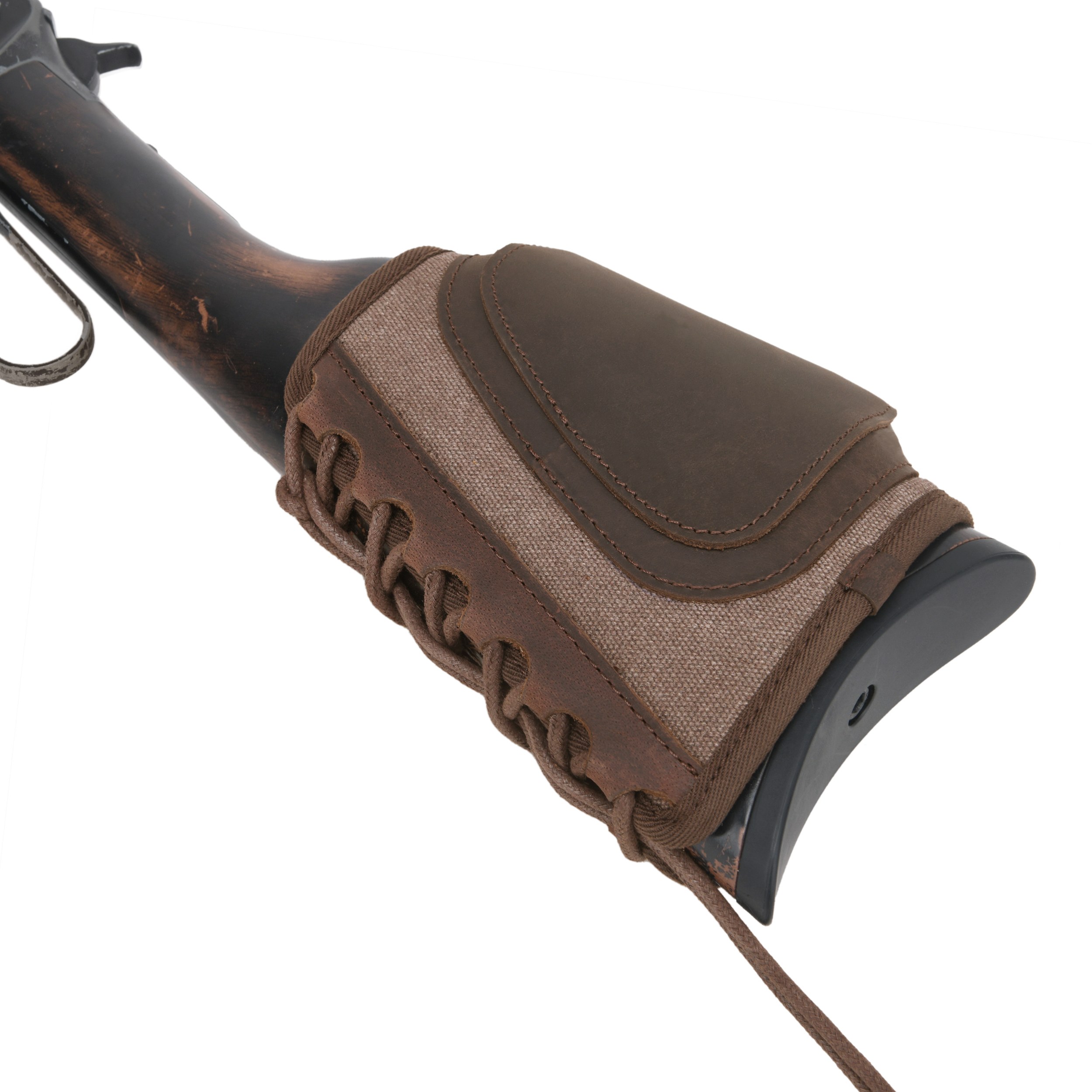 Canvas Leather Rifle Buttstock Cheek Rest Riser Shell Holder