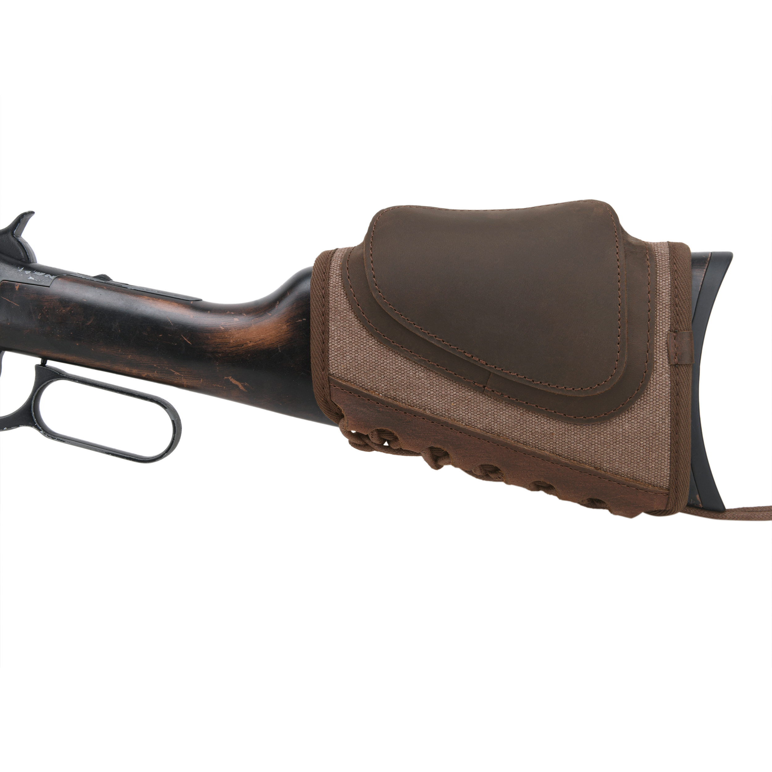 Canvas Leather Rifle Buttstock Cheek Rest Riser Shell Holder