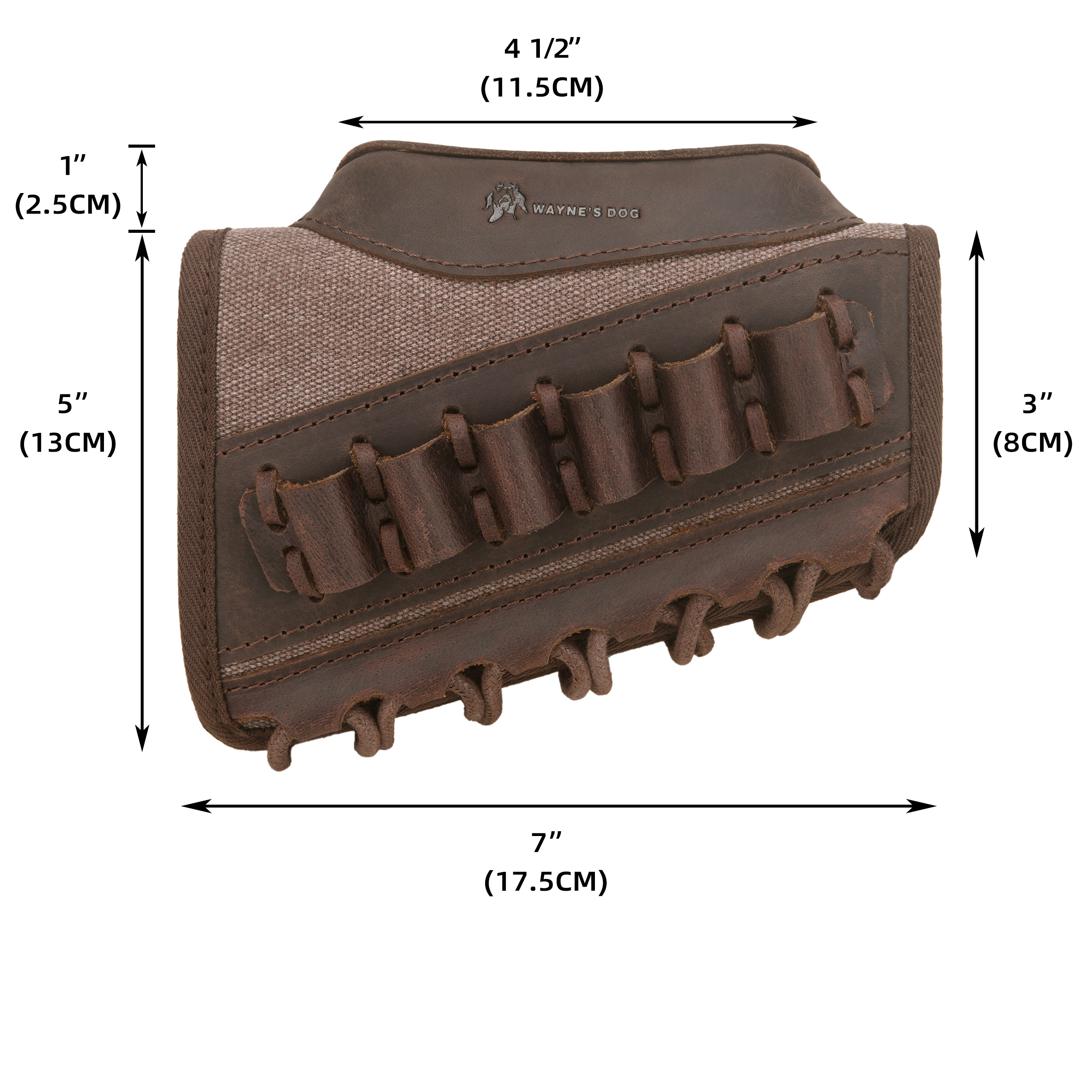 Canvas Leather Rifle Buttstock Cheek Rest Riser Shell Holder