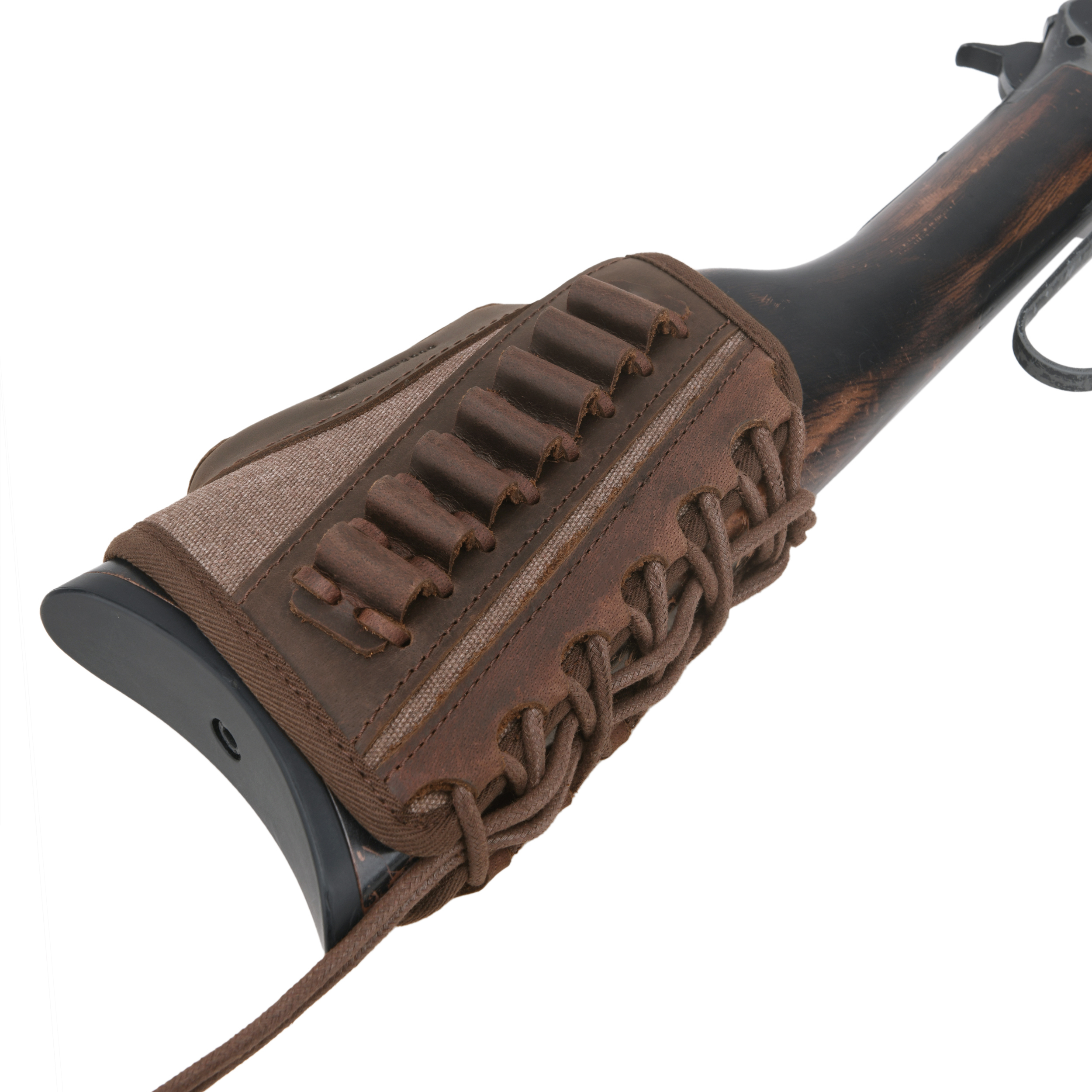 Canvas Leather Rifle Buttstock Cheek Rest Riser Shell Holder