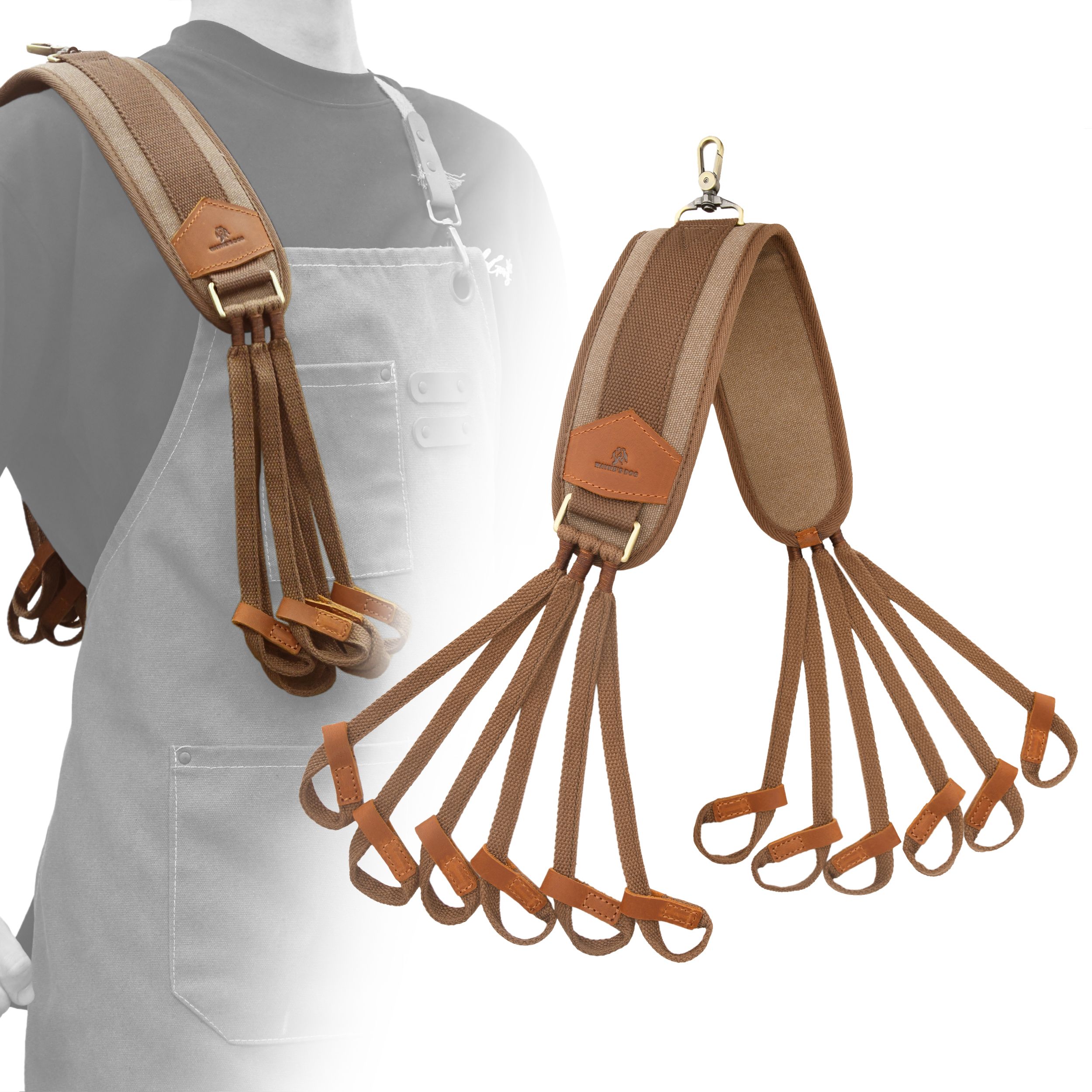 Canvas Duck Game Carrier - 12 Drops, Slip Noose - Bird Tote, Waterfowl & Goose Hanger, Duck Carrier Lanyard