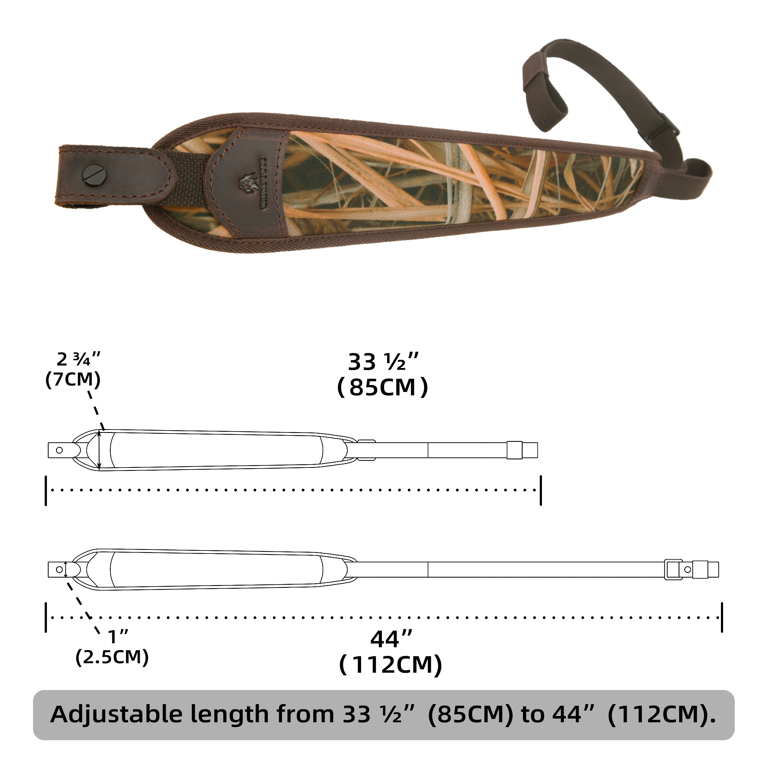 Camo Gun Sling, Reed Pattern Camouflage Rifle Shoulder Straps