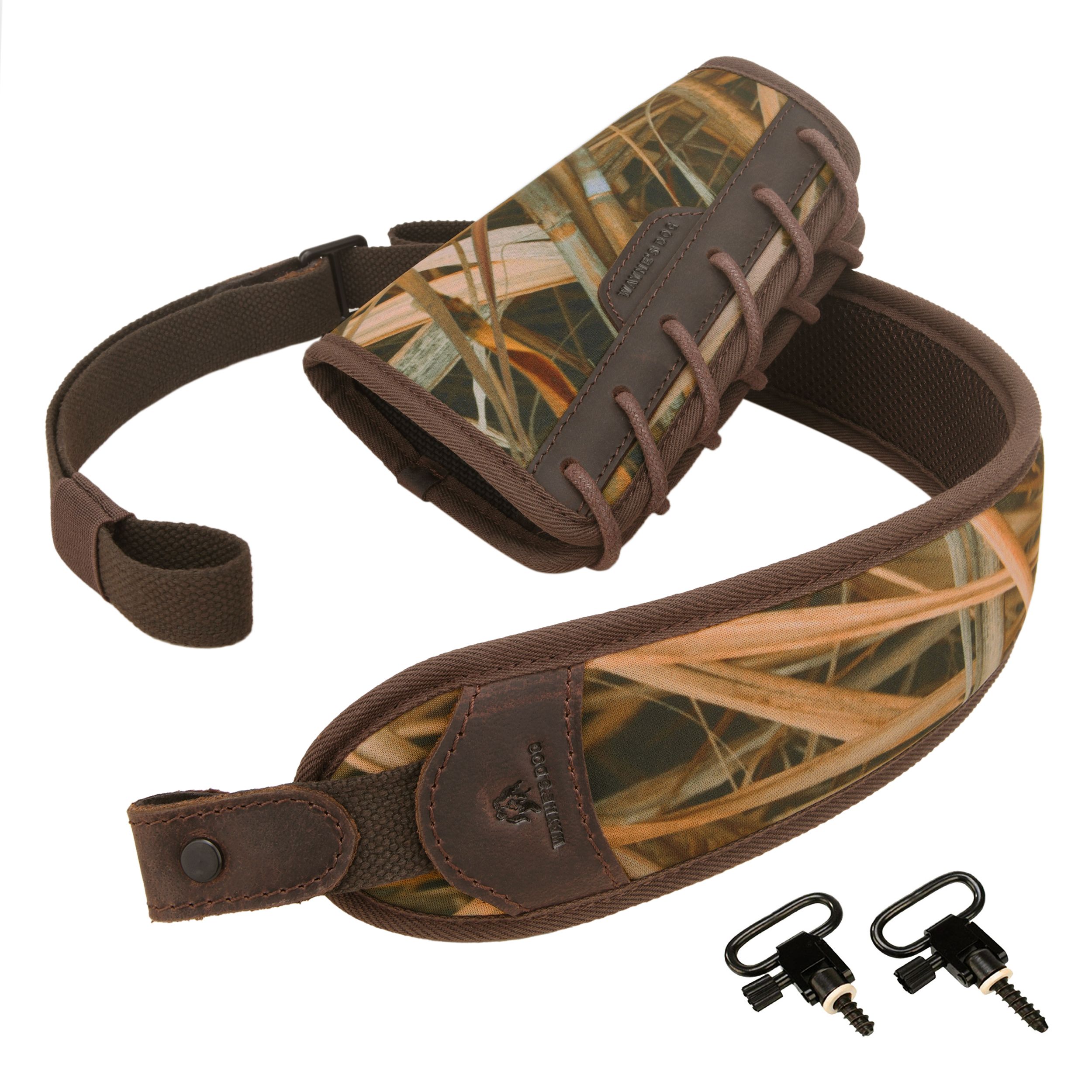 Camouflage Rifle Cheek Rest Pad with Sling, Gun Buttstock with Match Shoulder Strap