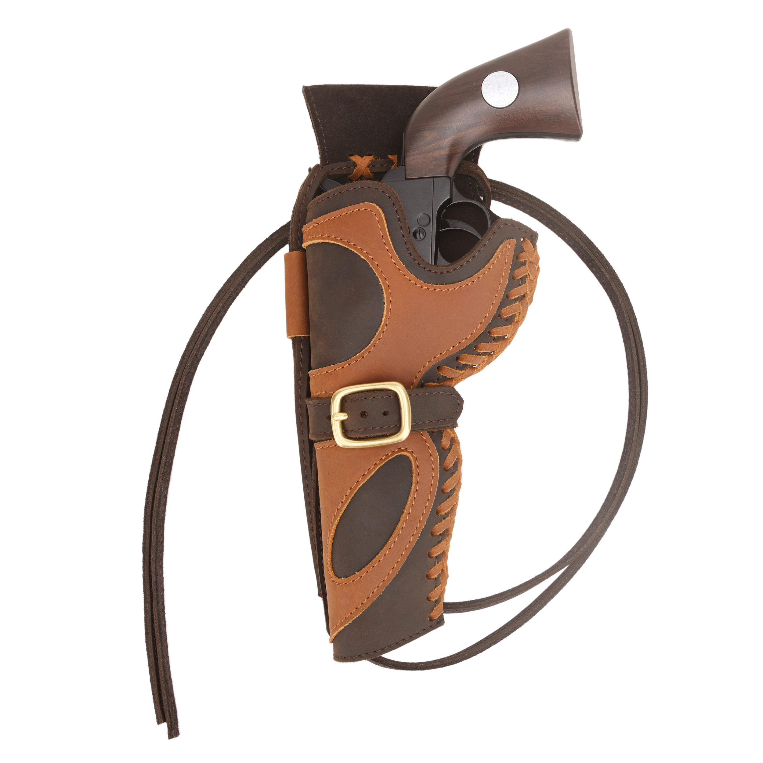 Leather Western Gun Holster, Cowboy Holsters for Revolvers Fit 4" to a 6" Barrel