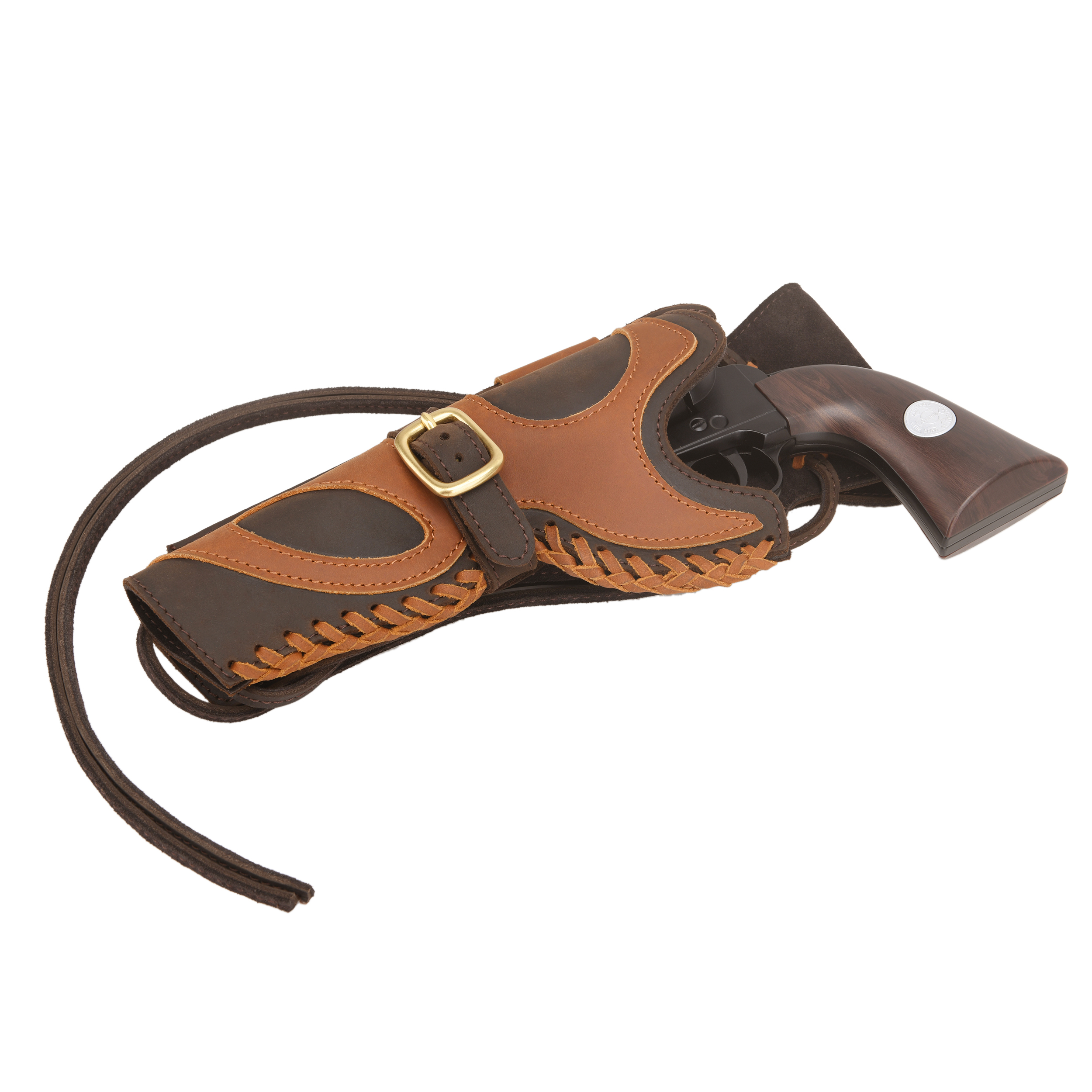 Leather Western Gun Holster, Cowboy Holsters for Revolvers Fit 4" to a 6" Barrel