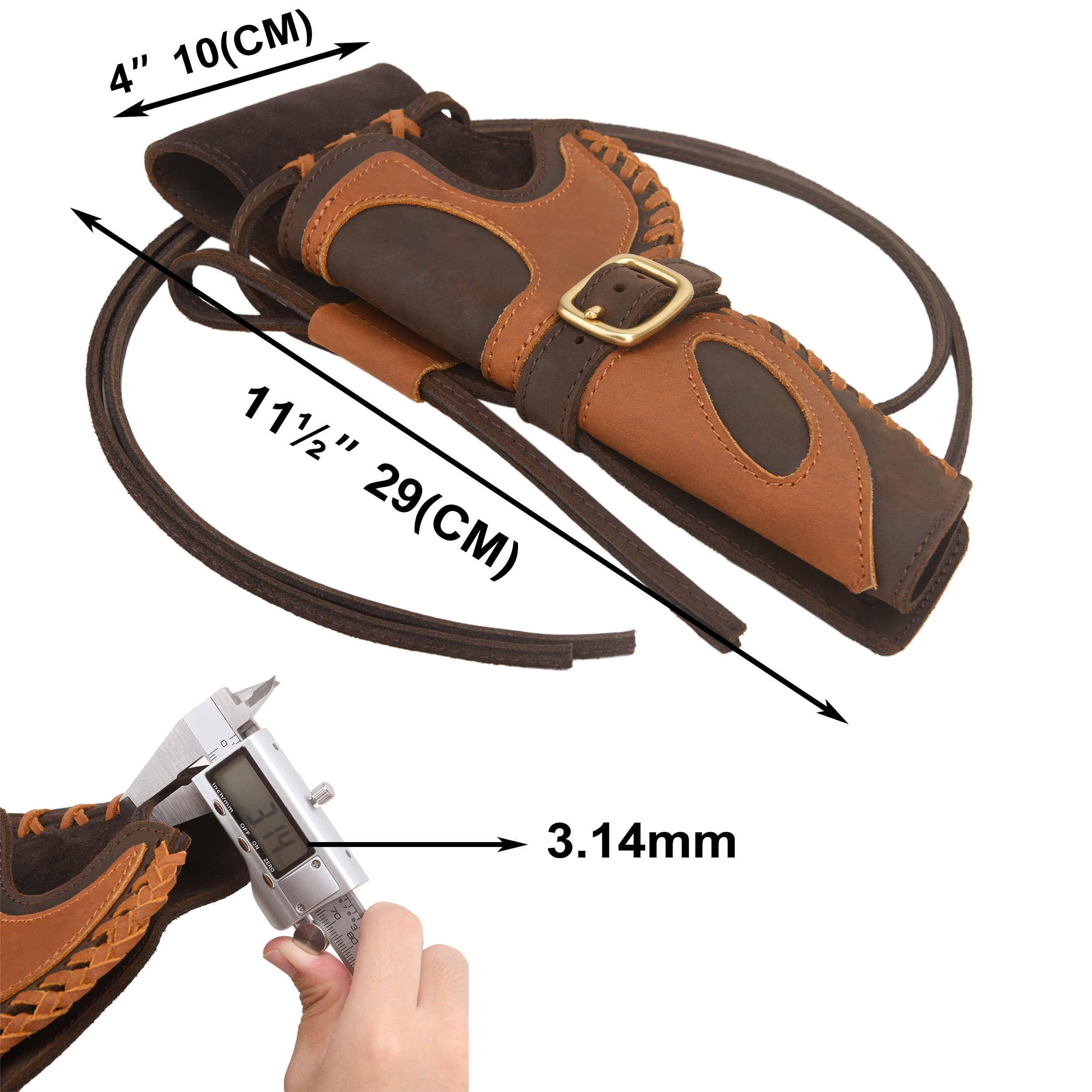 Western Gun Holster Belt – Dual Revolver Holsters with ShotShell Slots Waist Ammo Belt