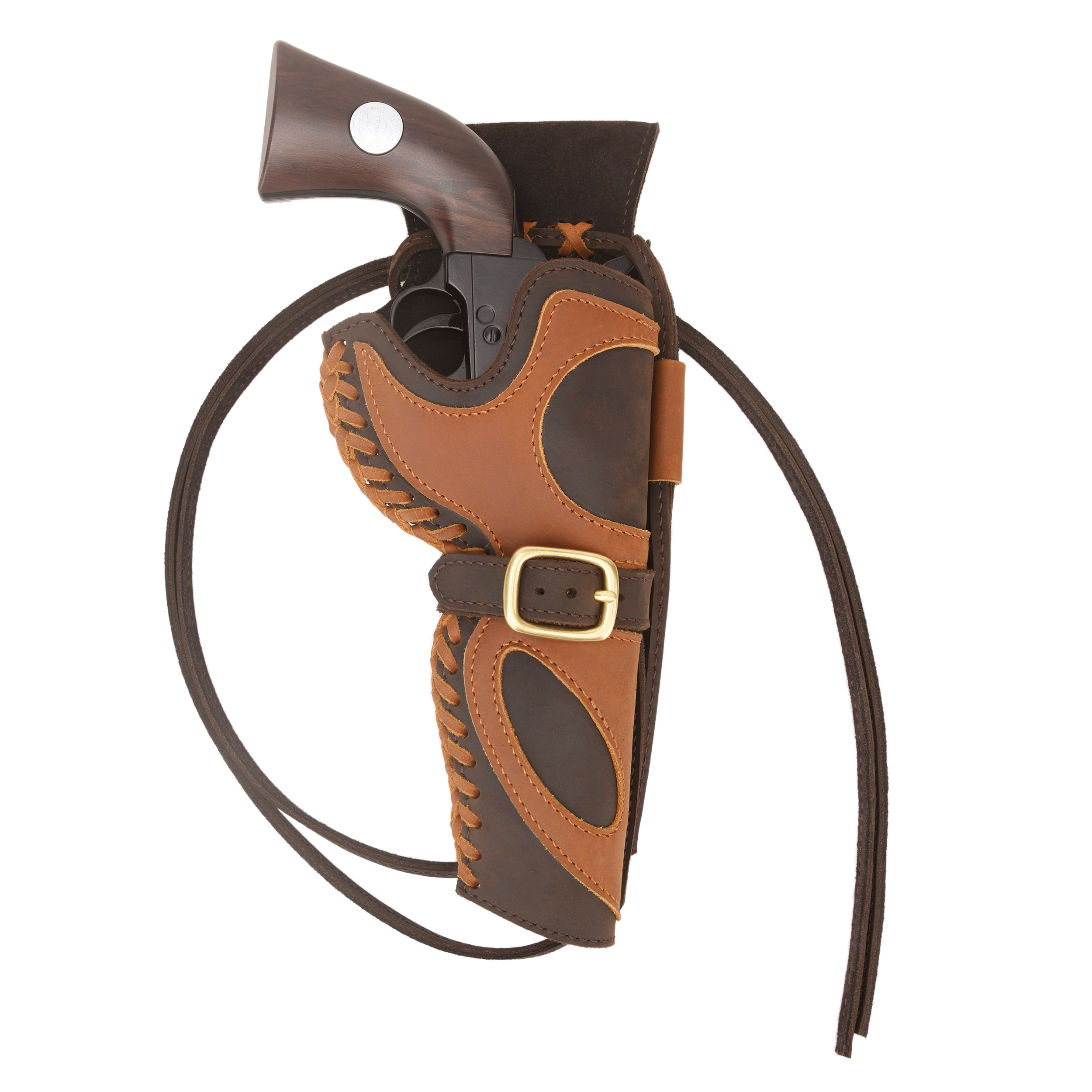 Leather Western Gun Holster, Cowboy Holsters for Revolvers Fit 4" to a 6" Barrel