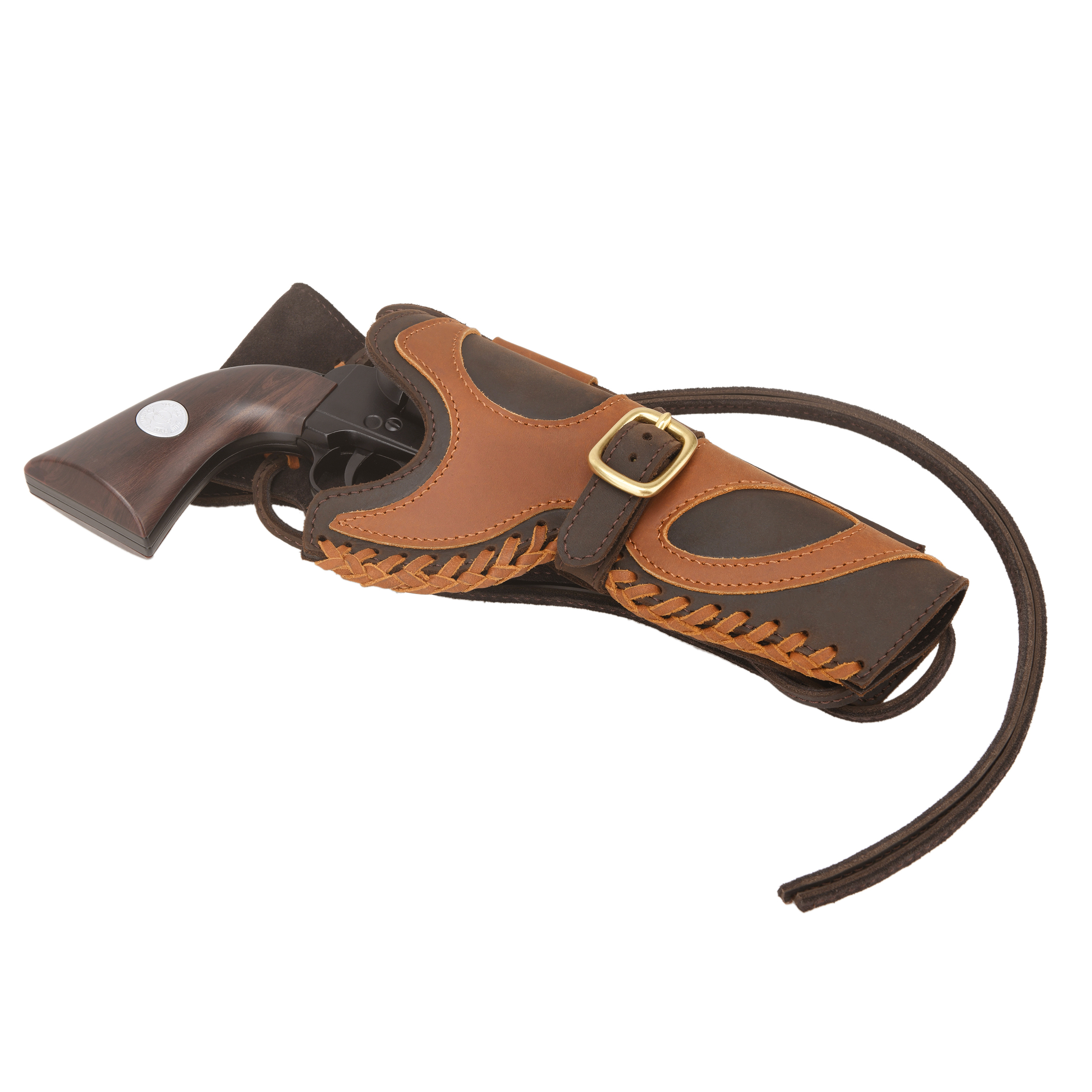 Leather Western Gun Holster, Cowboy Holsters for Revolvers Fit 4" to a 6" Barrel