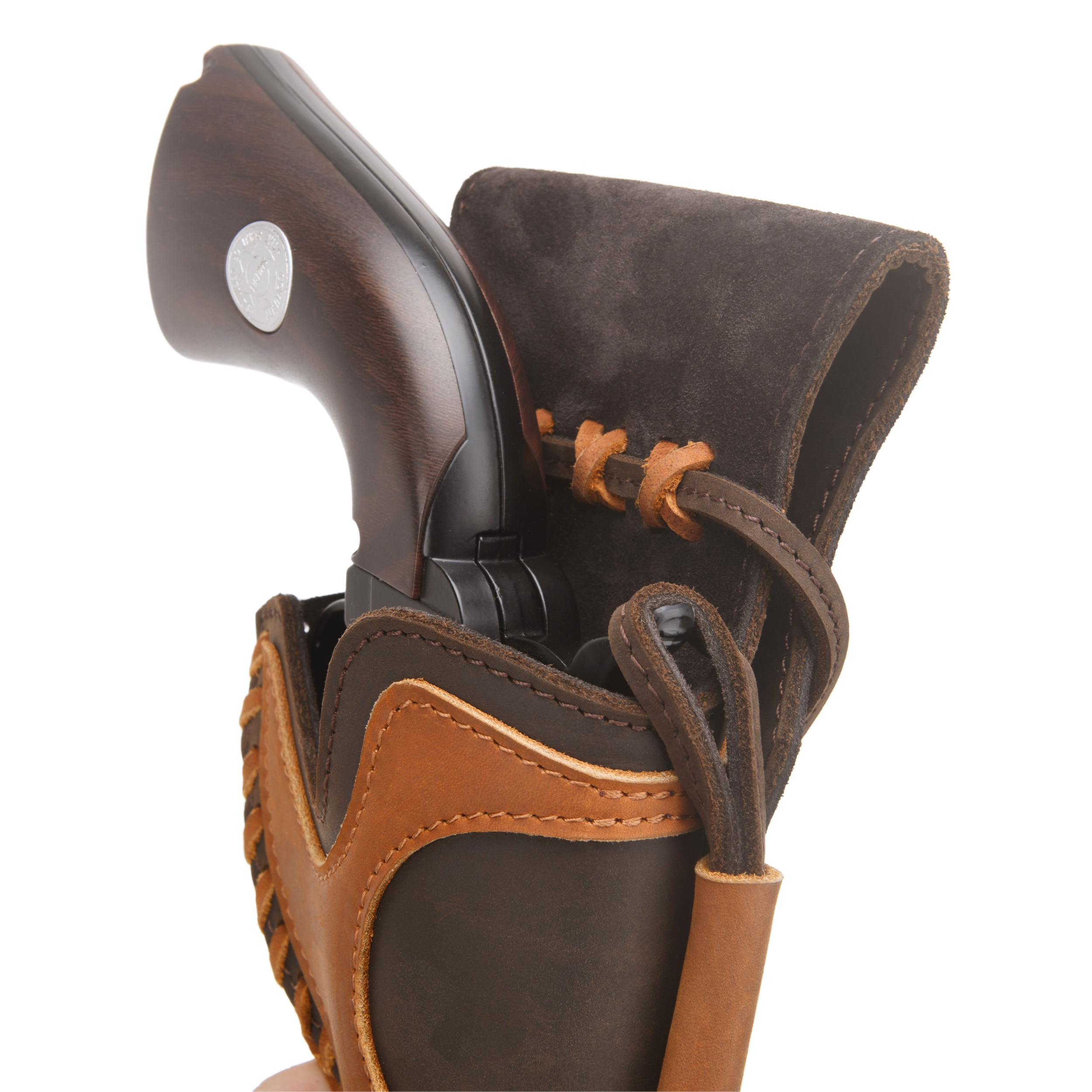 Leather Western Gun Holster, Cowboy Holsters for Revolvers Fit 4" to a 6" Barrel