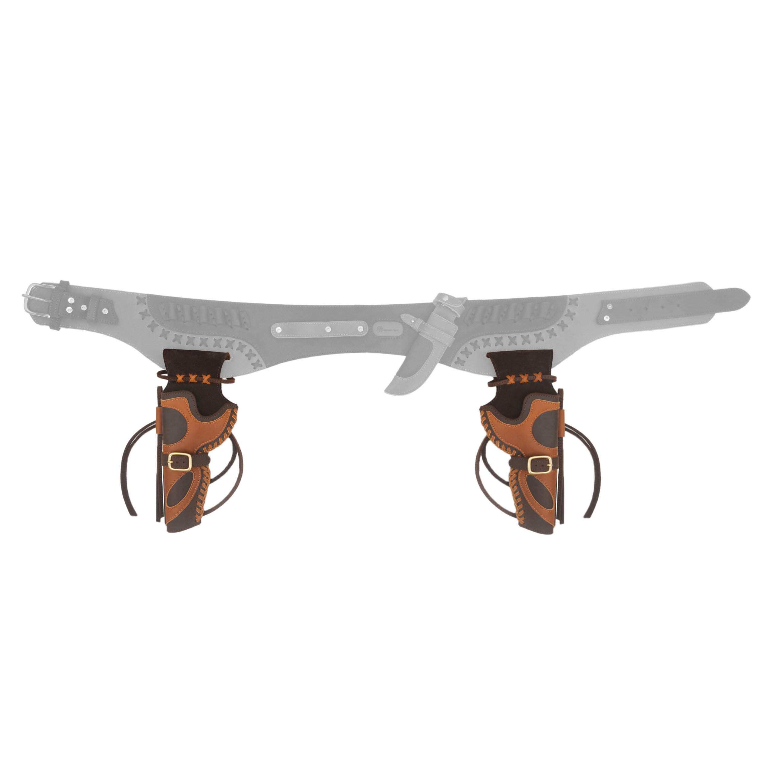 Leather Western Gun Holster, Cowboy Holsters for Revolvers Fit 4" to a 6" Barrel