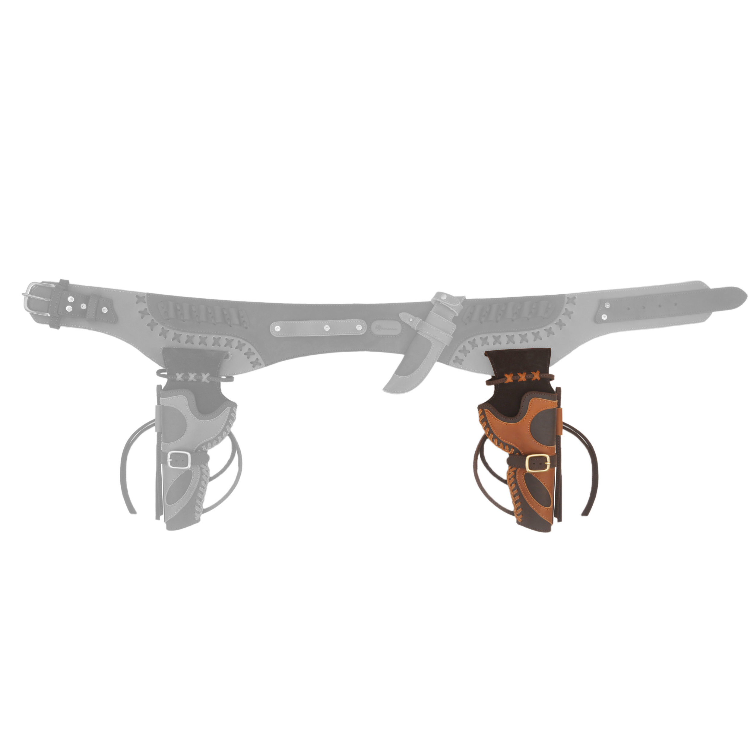 Leather Western Gun Holster, Cowboy Holsters for Revolvers Fit 4" to a 6" Barrel