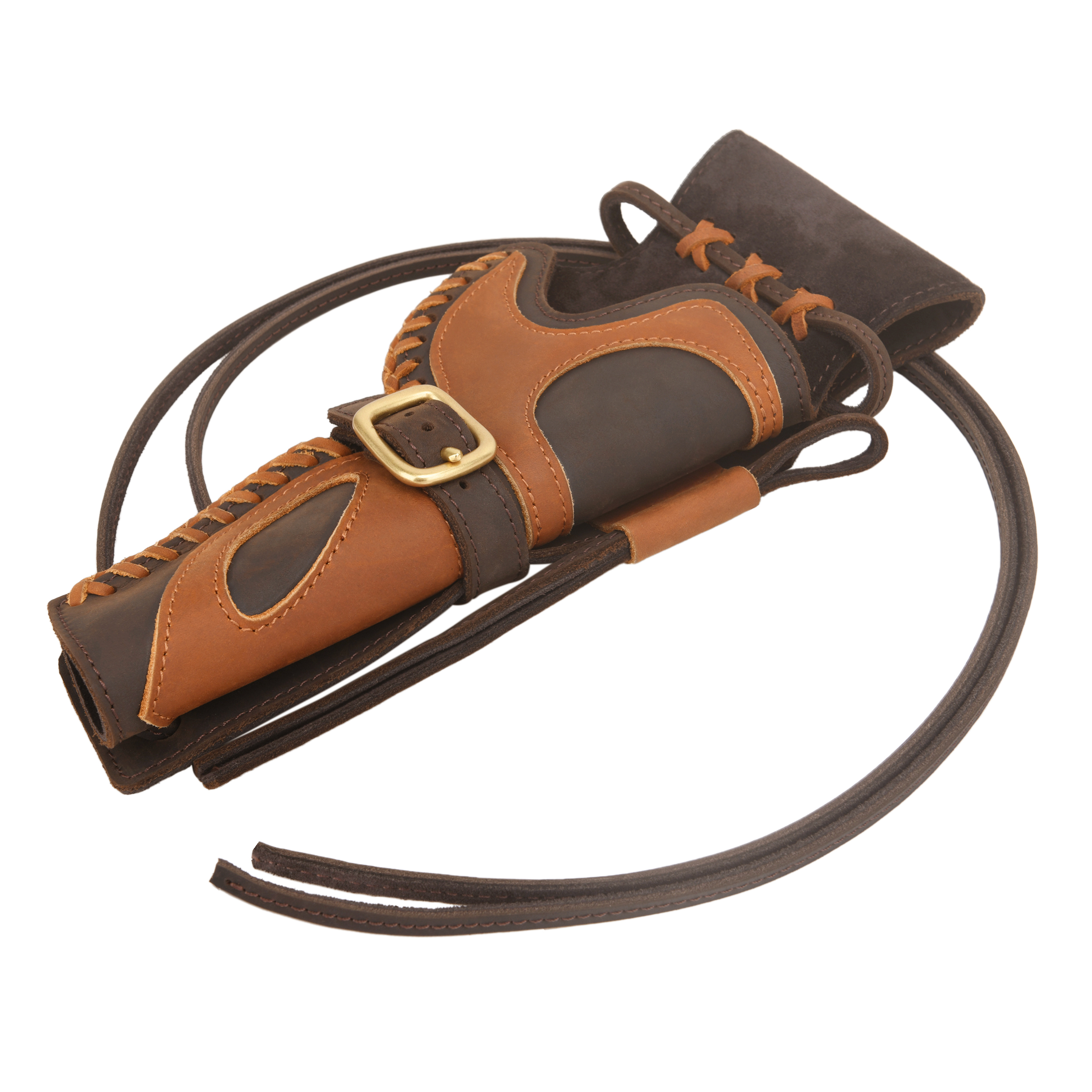 Leather Western Gun Holster, Cowboy Holsters for Revolvers Fit 4" to a 6" Barrel