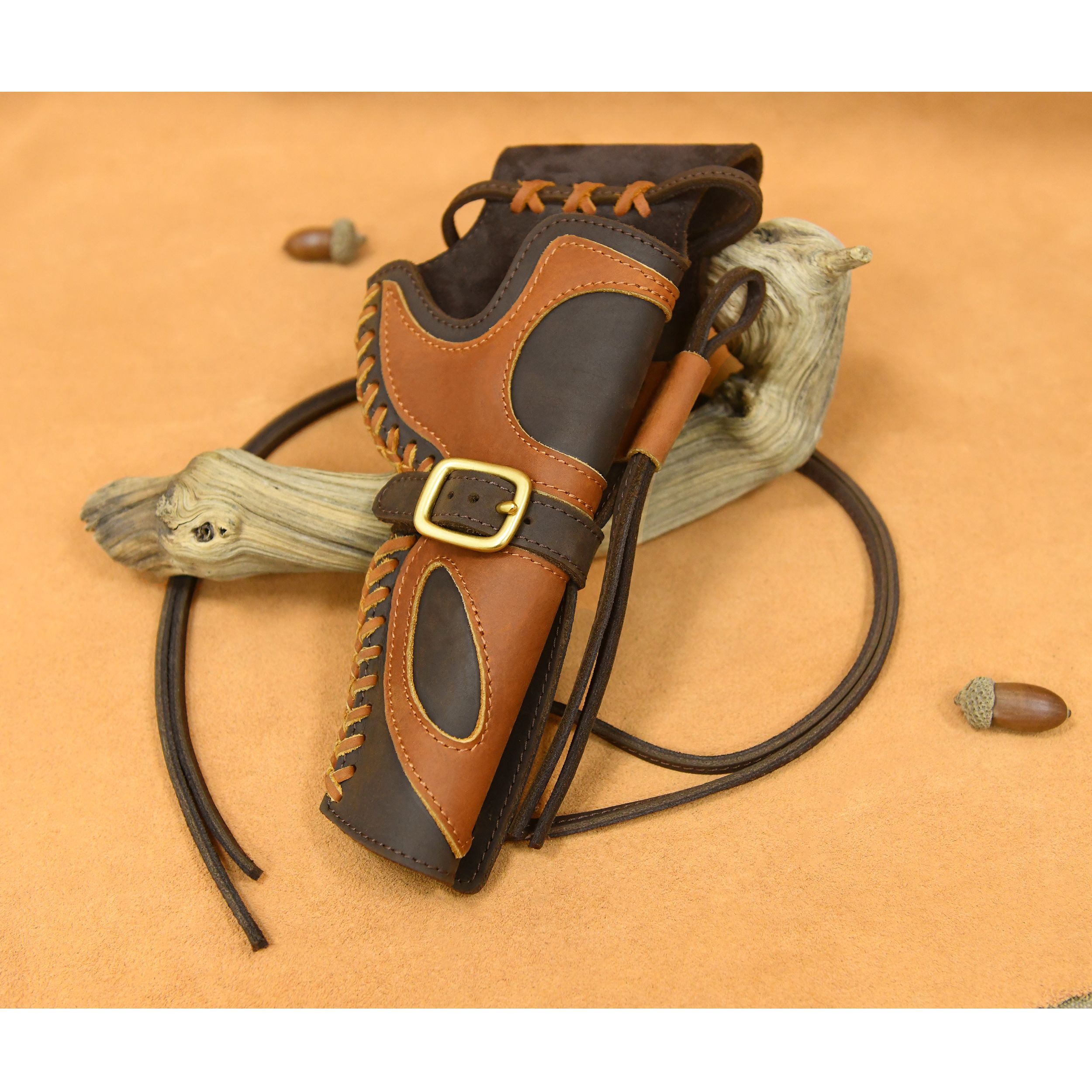 Leather Western Gun Holster, Cowboy Holsters for Revolvers Fit 4" to a 6" Barrel