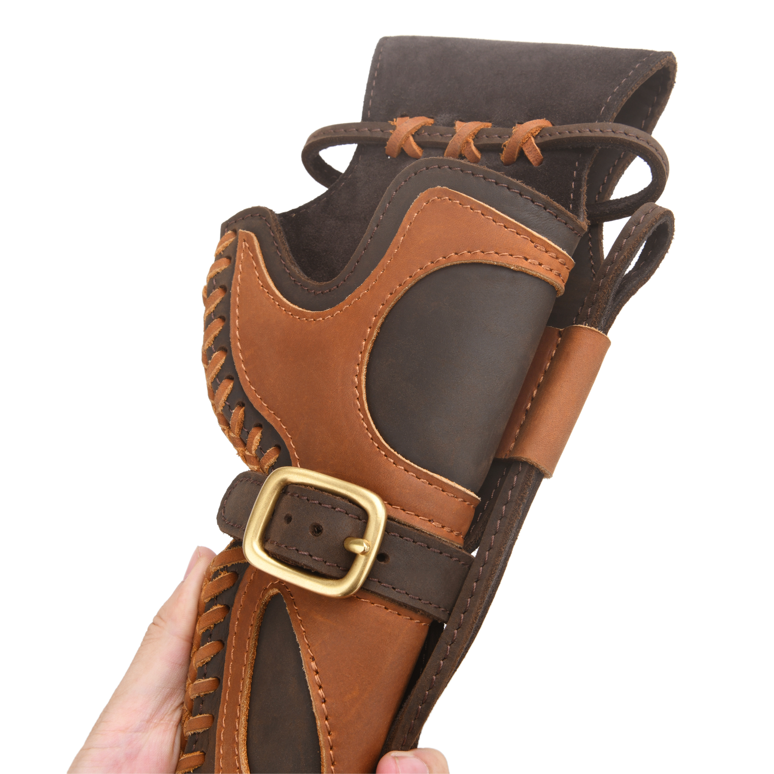 Western Gun Holster Belt – Dual Revolver Holsters with ShotShell Slots Waist Ammo Belt